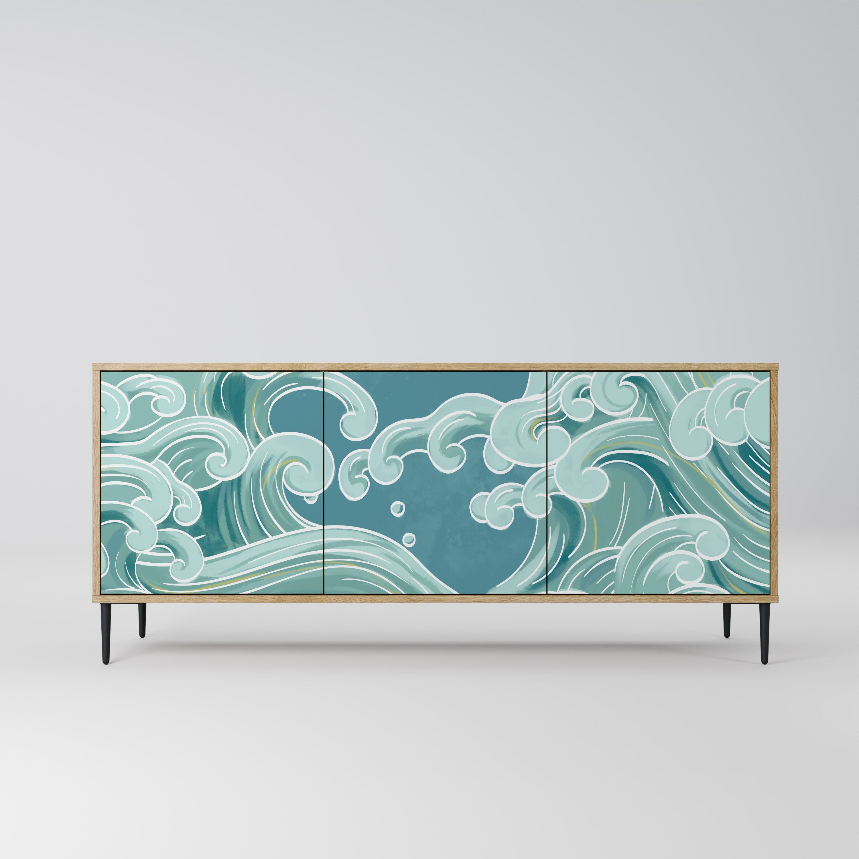 ASIAN SWAY 3-türiges Sideboard in Eichenoptik