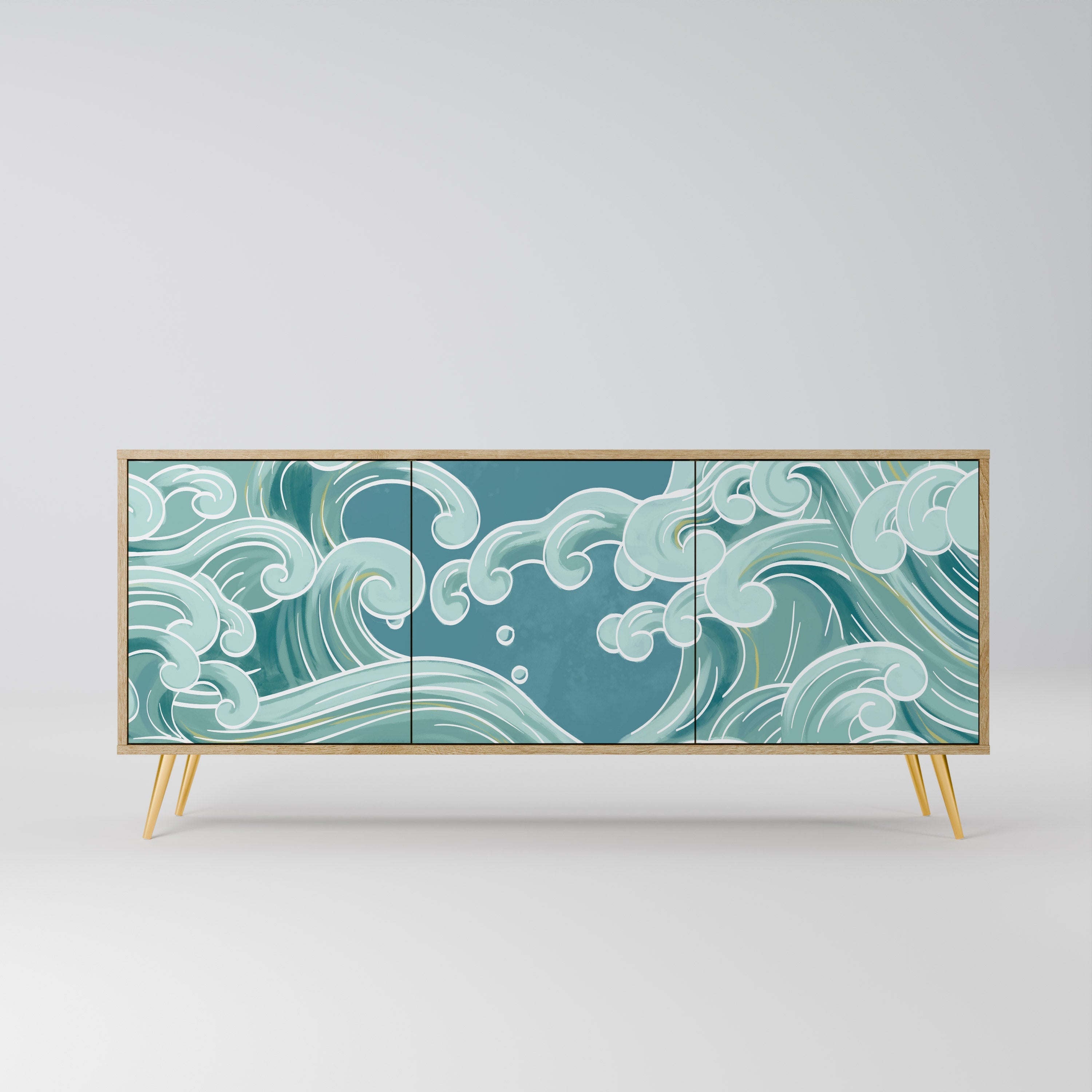 ASIAN SWAY 3-türiges Sideboard in Eichenoptik