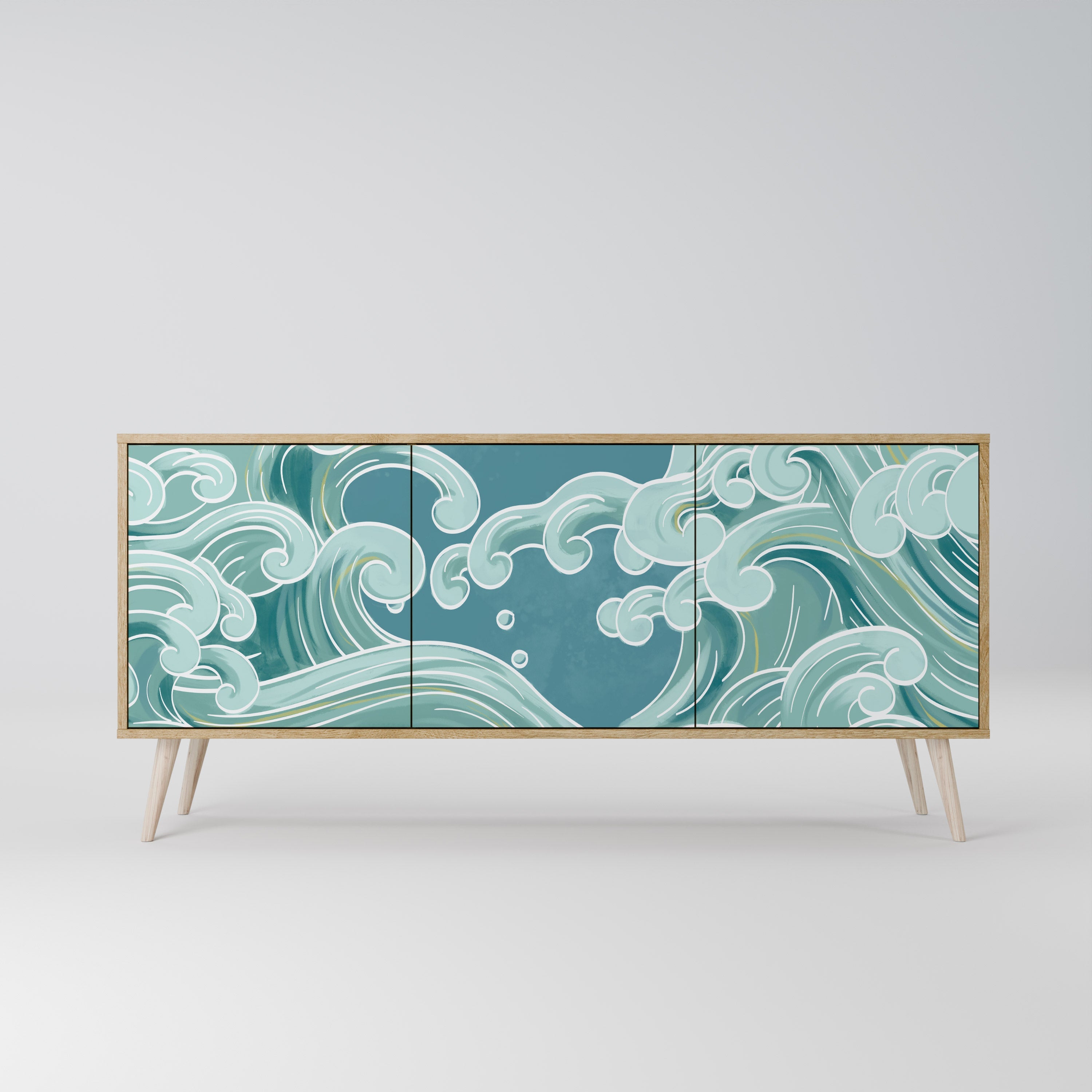 ASIAN SWAY 3-türiges Sideboard in Eichenoptik