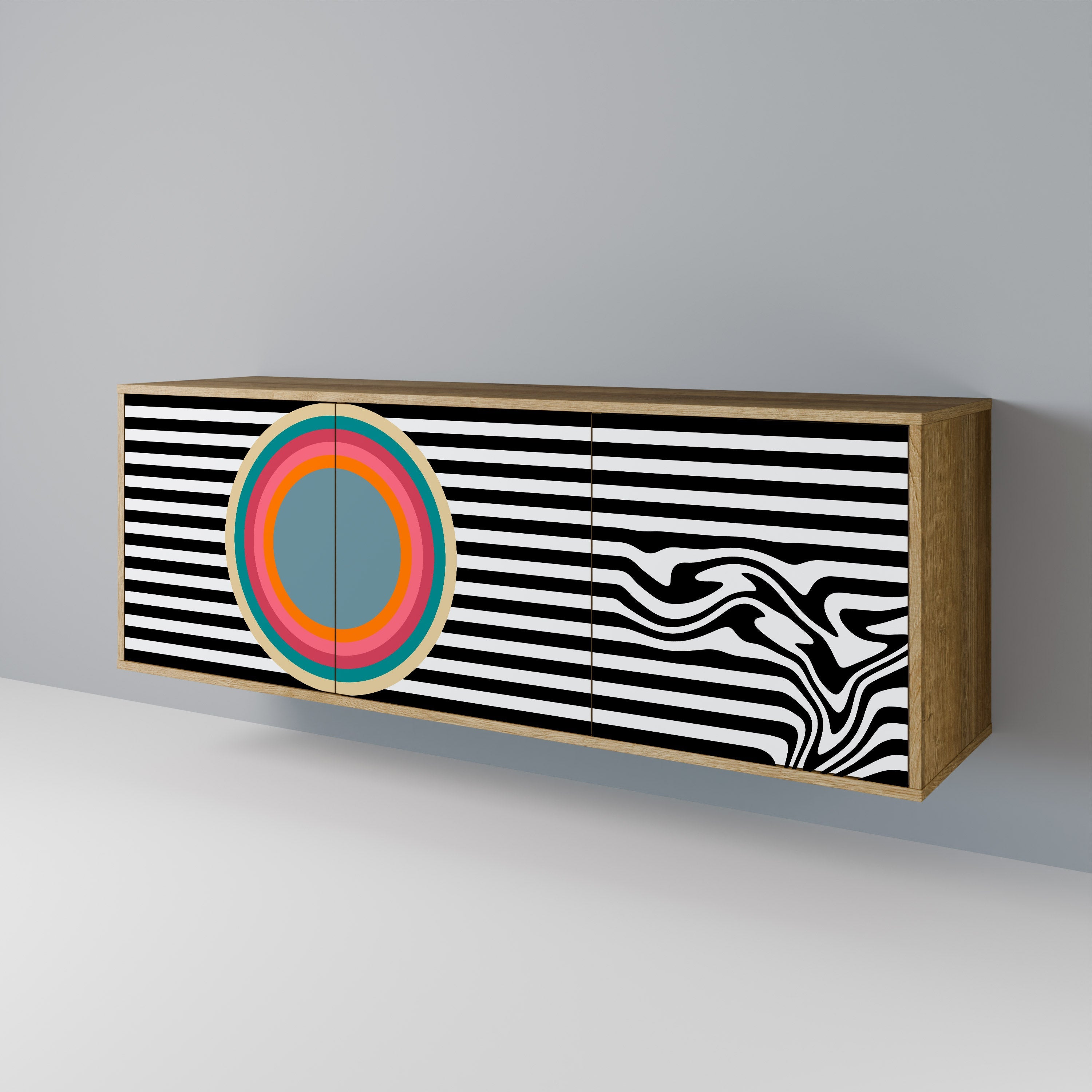 SPECTRA SHOWCASE 3-türiges Sideboard in Eichenoptik