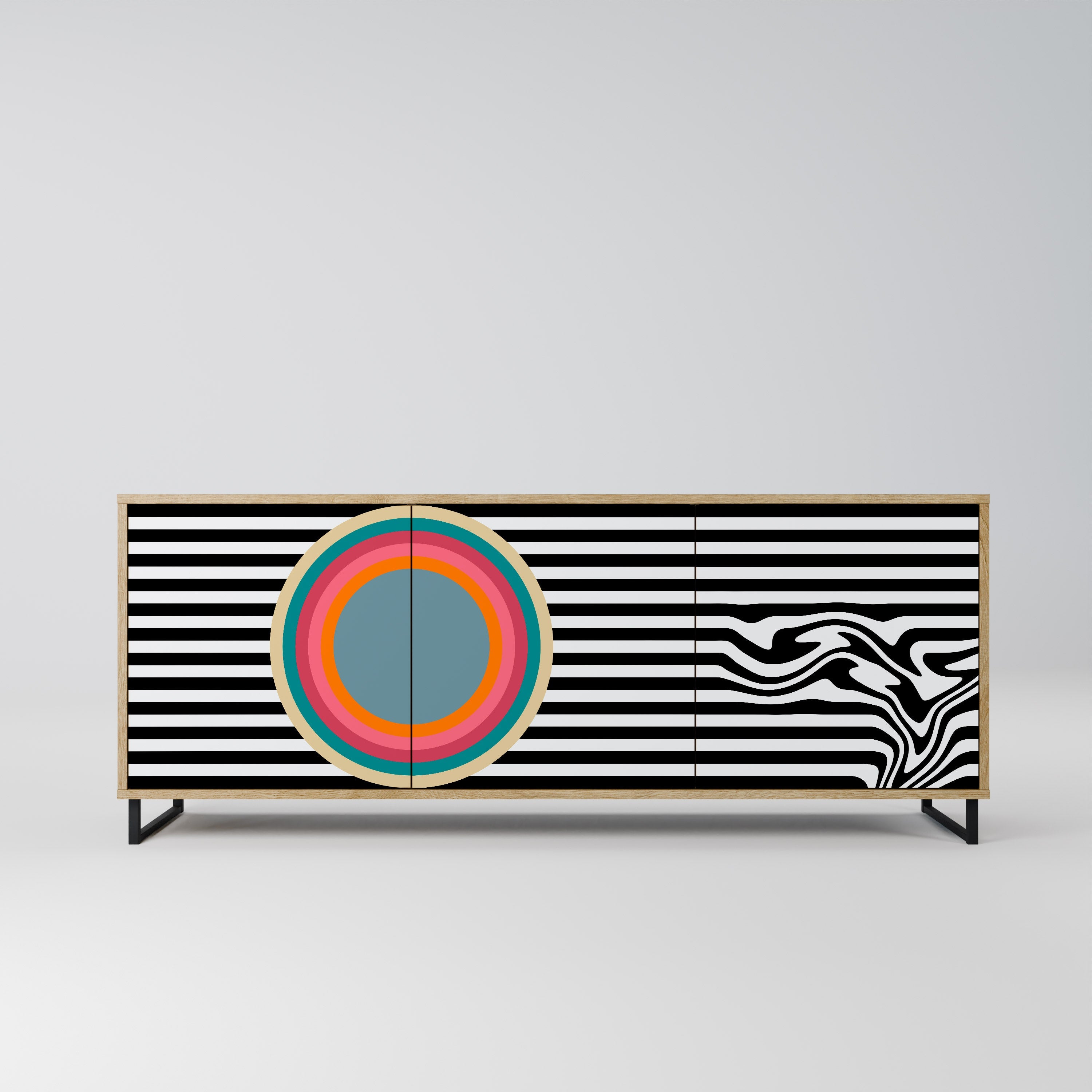 SPECTRA SHOWCASE 3-türiges Sideboard in Eichenoptik