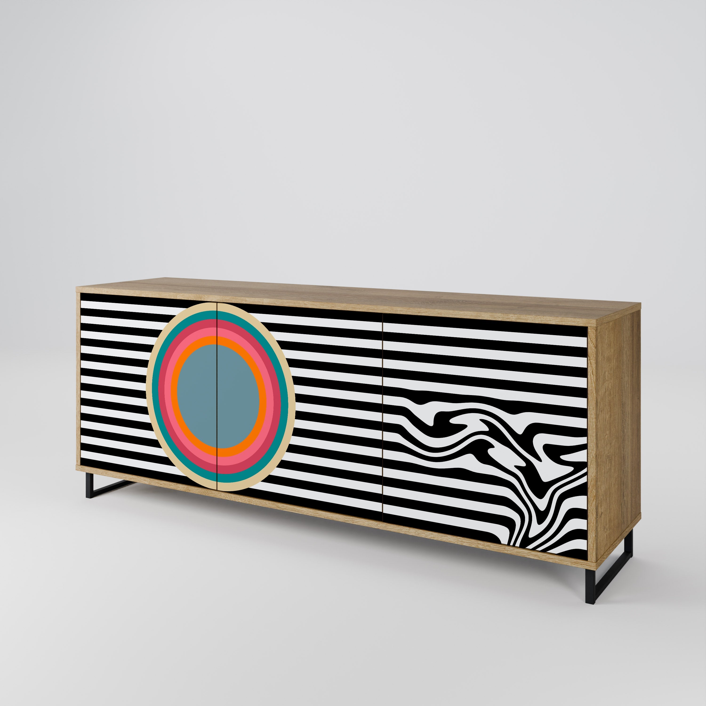 SPECTRA SHOWCASE 3-türiges Sideboard in Eichenoptik