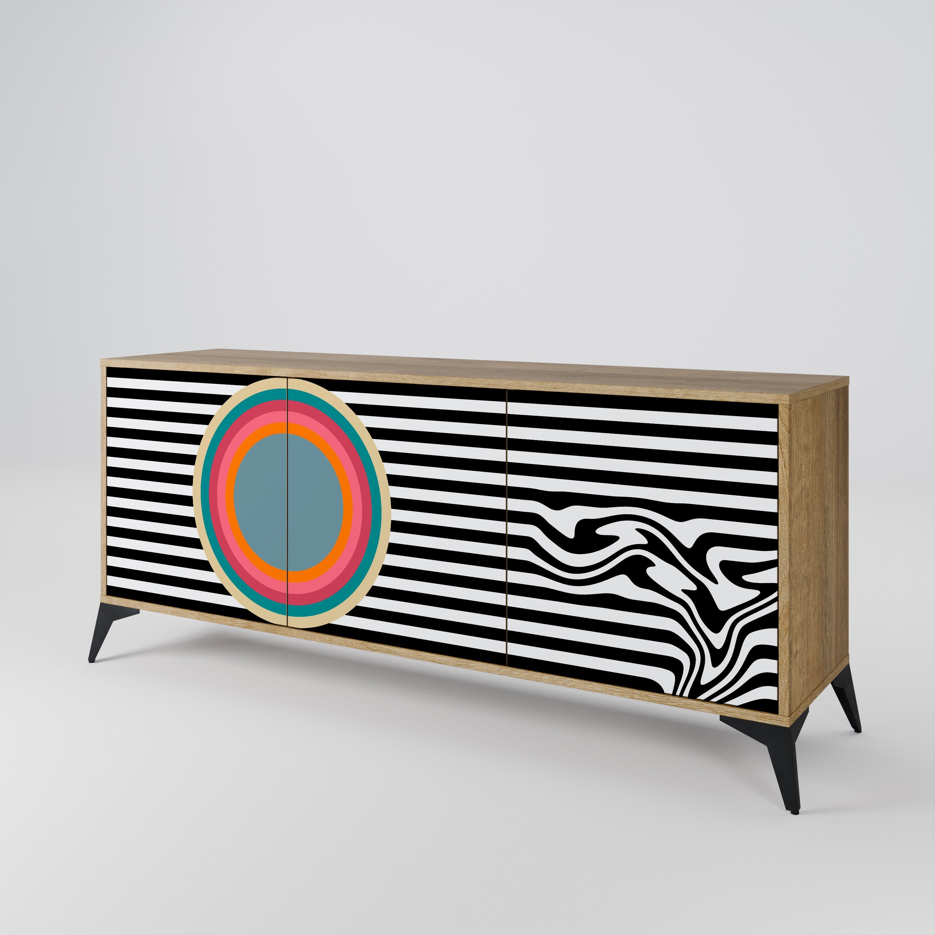 SPECTRA SHOWCASE 3-türiges Sideboard in Eichenoptik