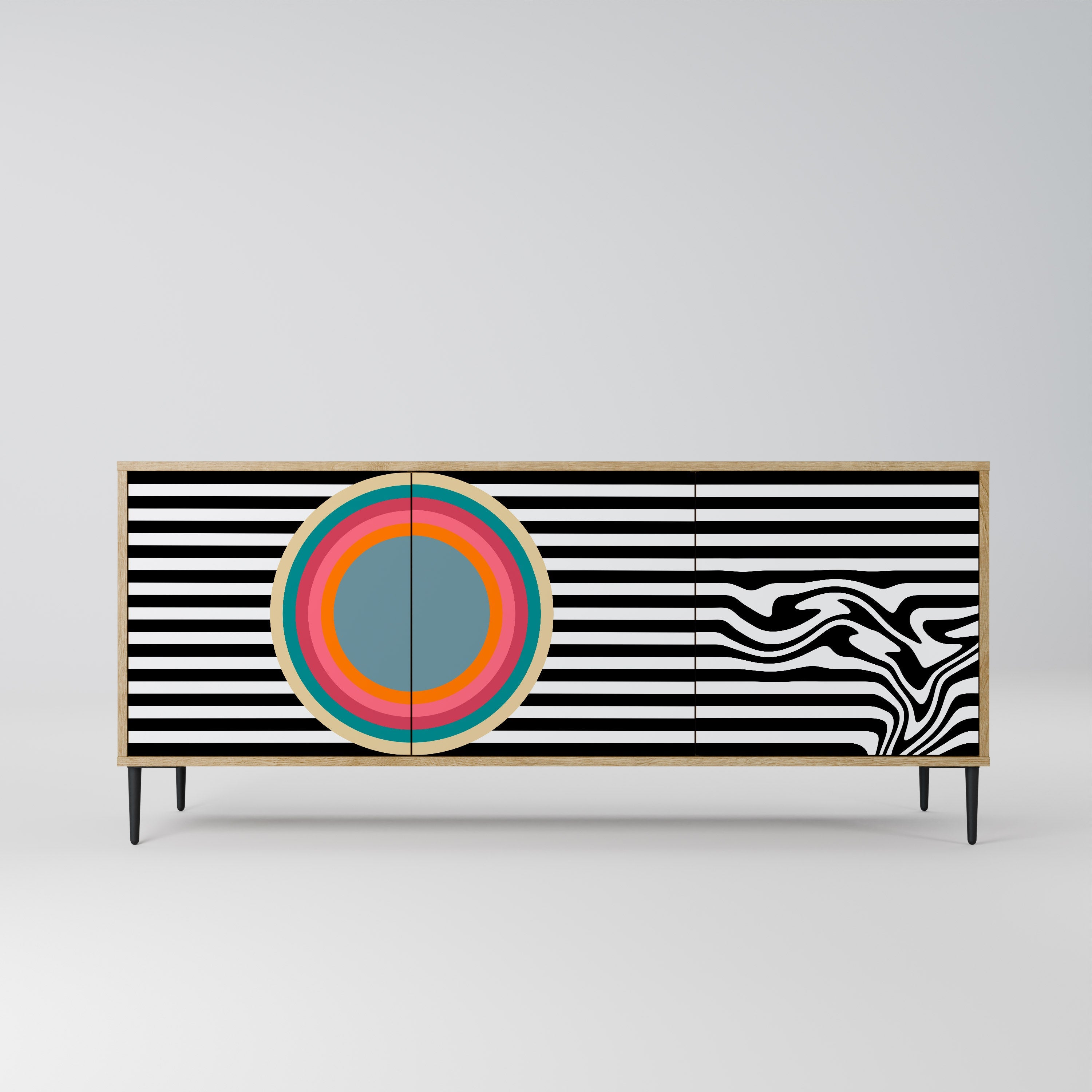 SPECTRA SHOWCASE 3-türiges Sideboard in Eichenoptik