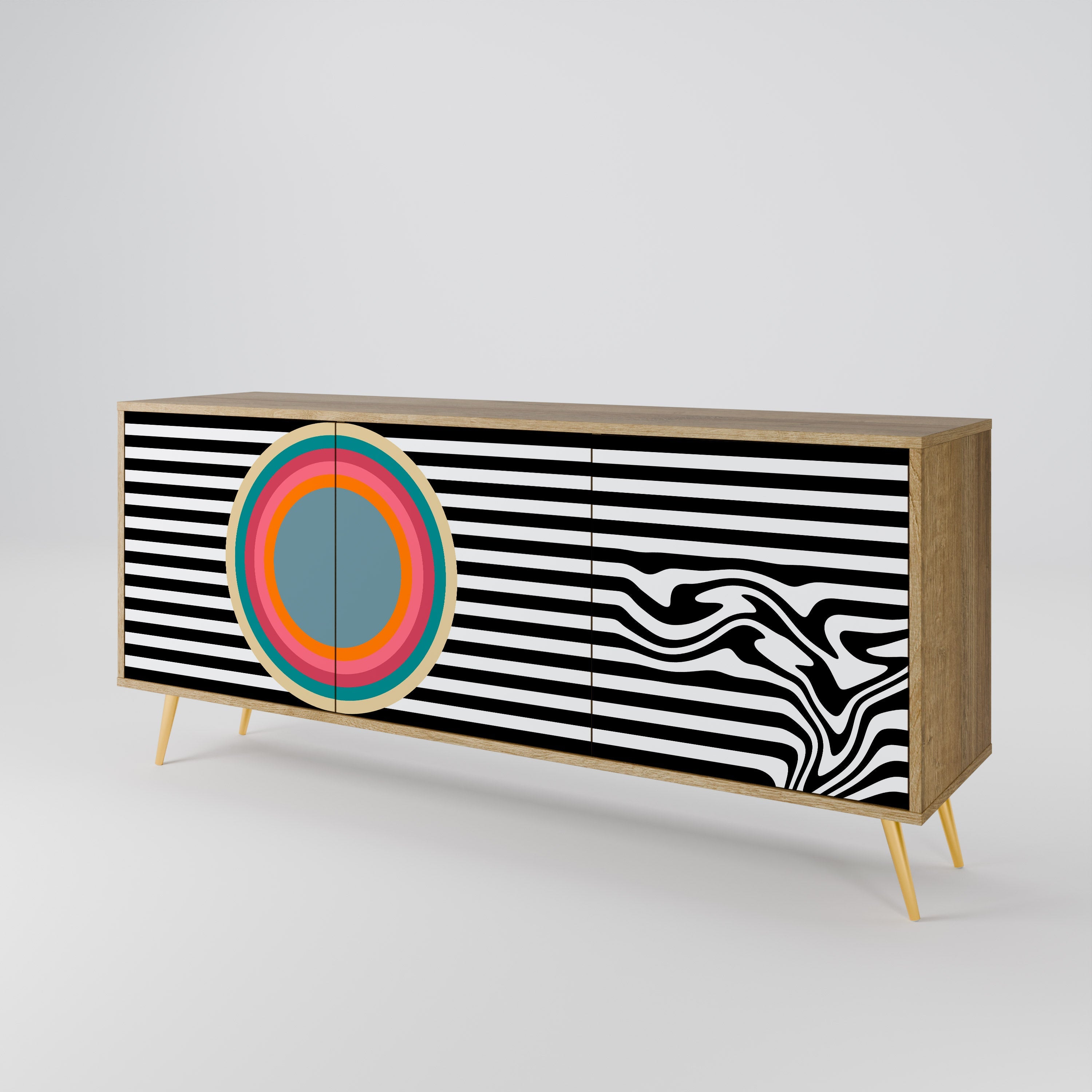 SPECTRA SHOWCASE 3-türiges Sideboard in Eichenoptik