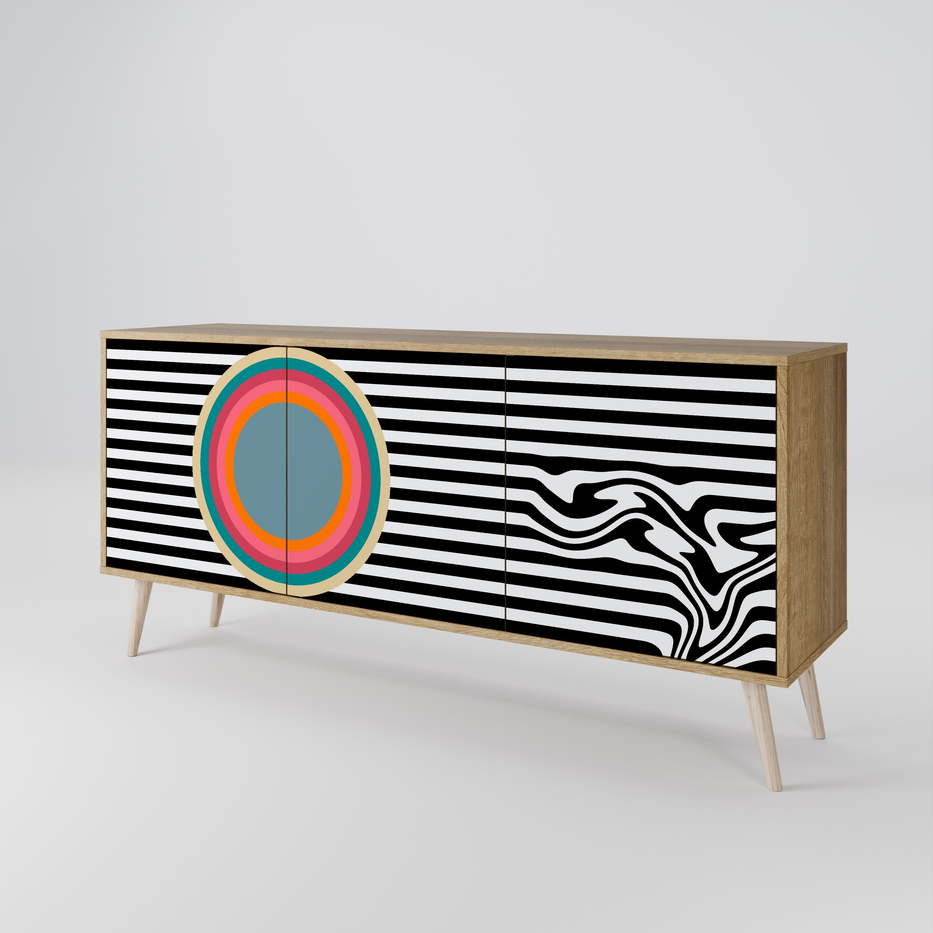 SPECTRA SHOWCASE 3-türiges Sideboard in Eichenoptik