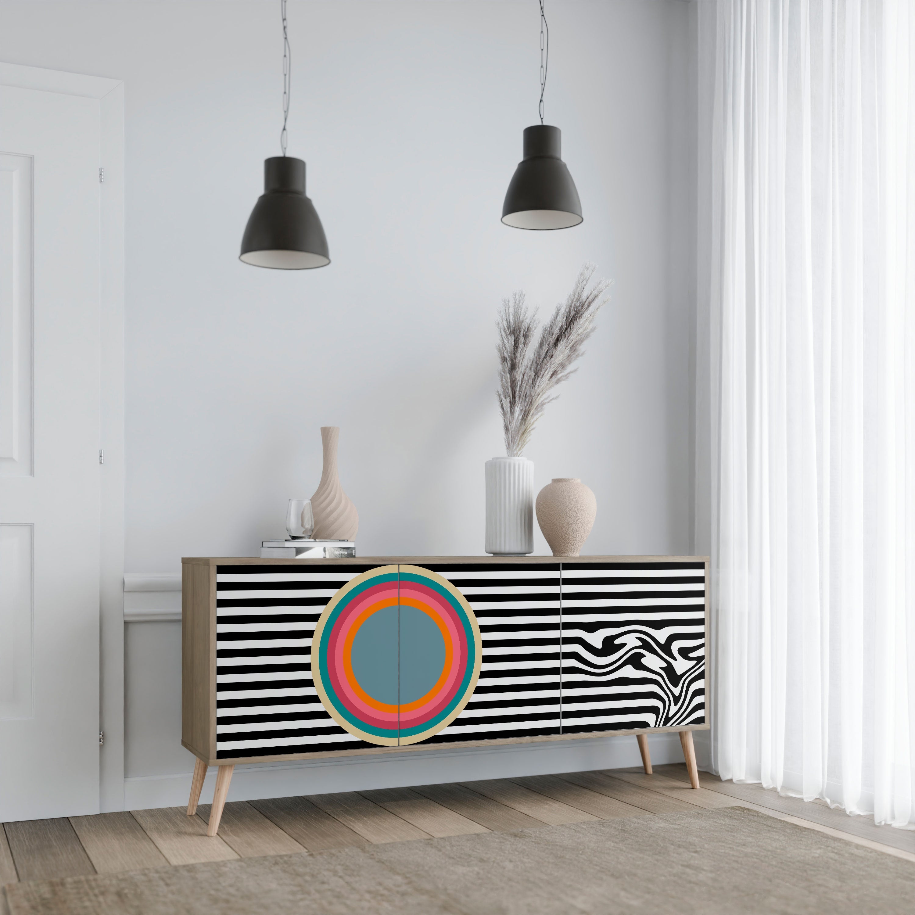 SPECTRA SHOWCASE 3-türiges Sideboard in Eichenoptik