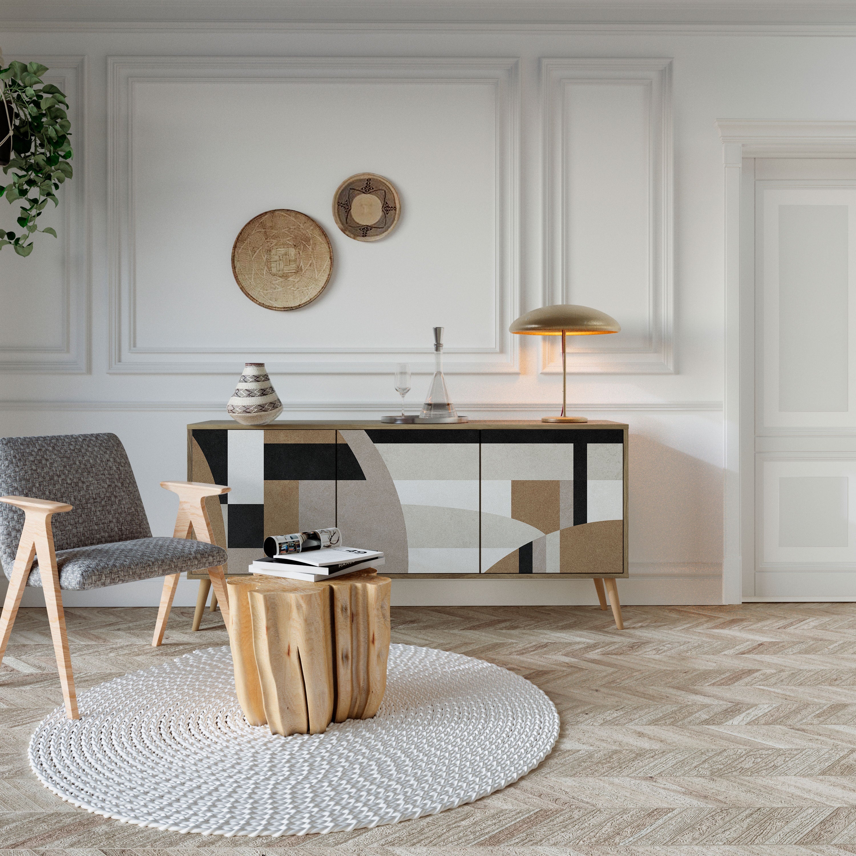 DELICATE MEMENTO 3-türiges Sideboard in Eichenoptik