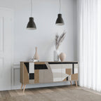 DELICATE MEMENTO Sideboard mit 3 Türen in Eiche-Optik