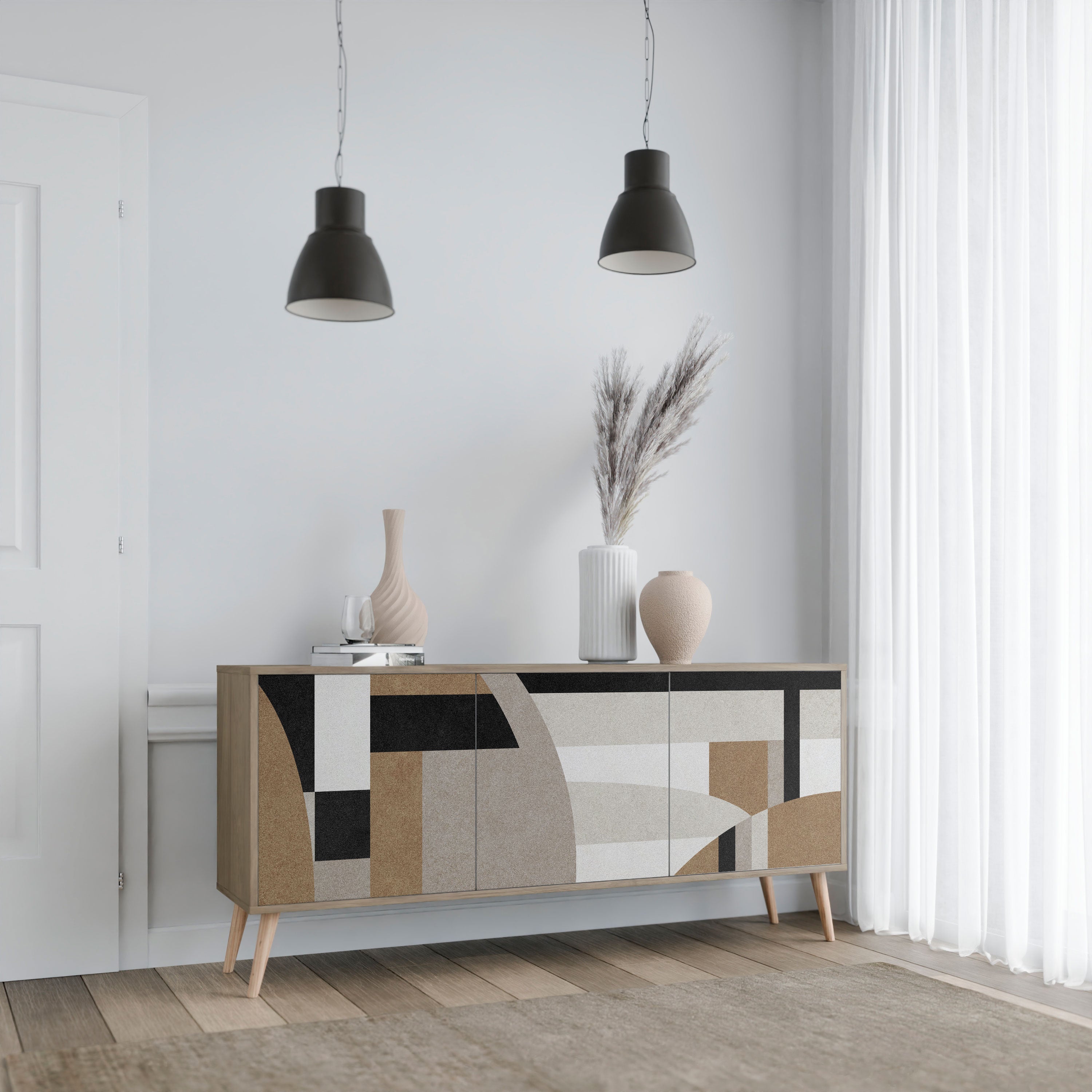DELICATE MEMENTO 3-türiges Sideboard in Eichenoptik