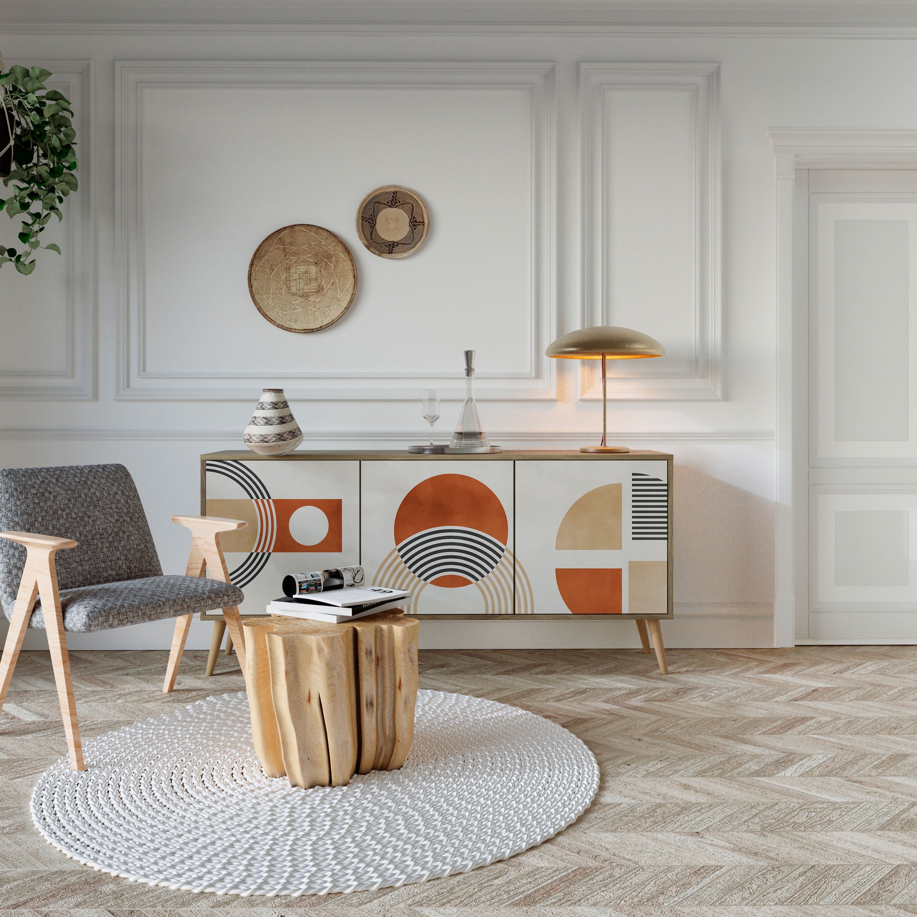 SPACE AROUND 3-türiges Sideboard in Eichenoptik