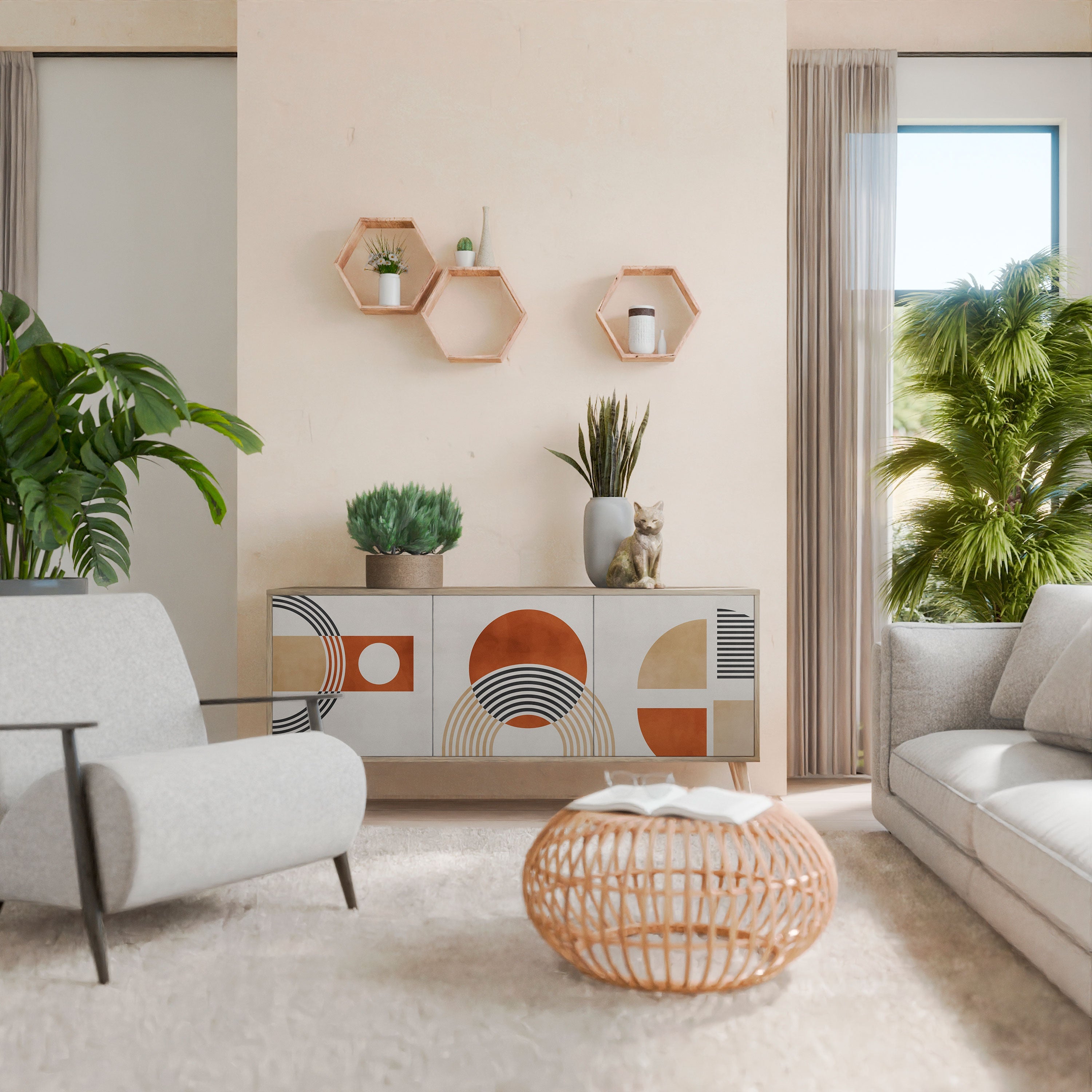 SPACE AROUND 3-türiges Sideboard in Eichenoptik