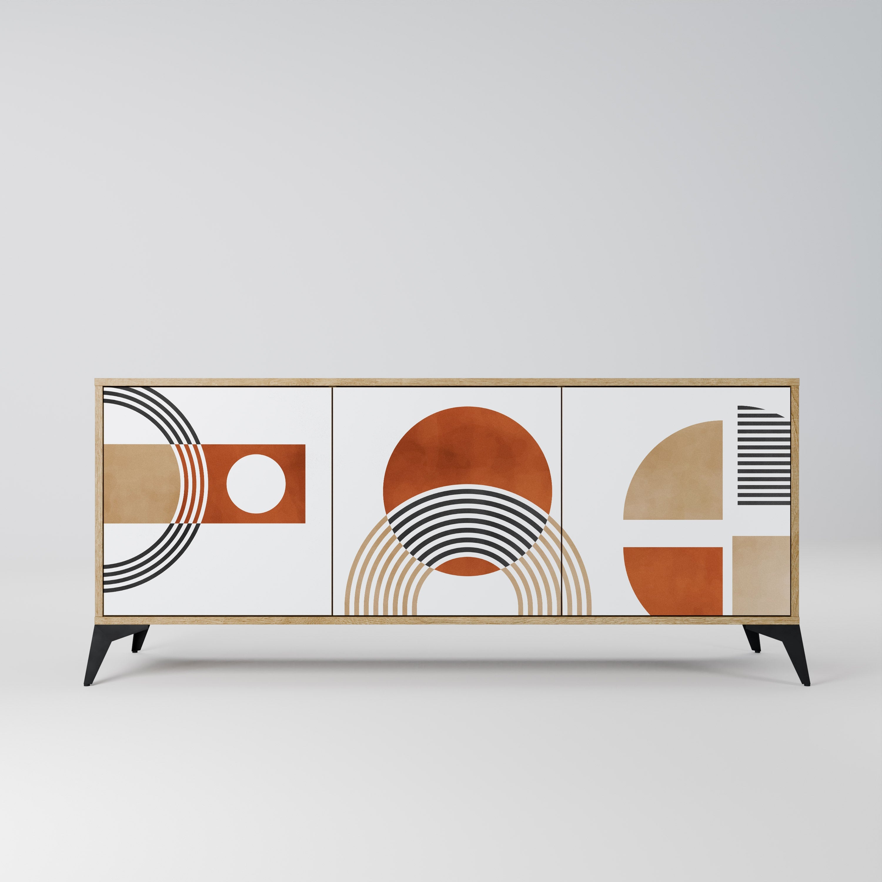 CIRCLE RHYTM Sideboard mit 3 Türen in Eichenoptik