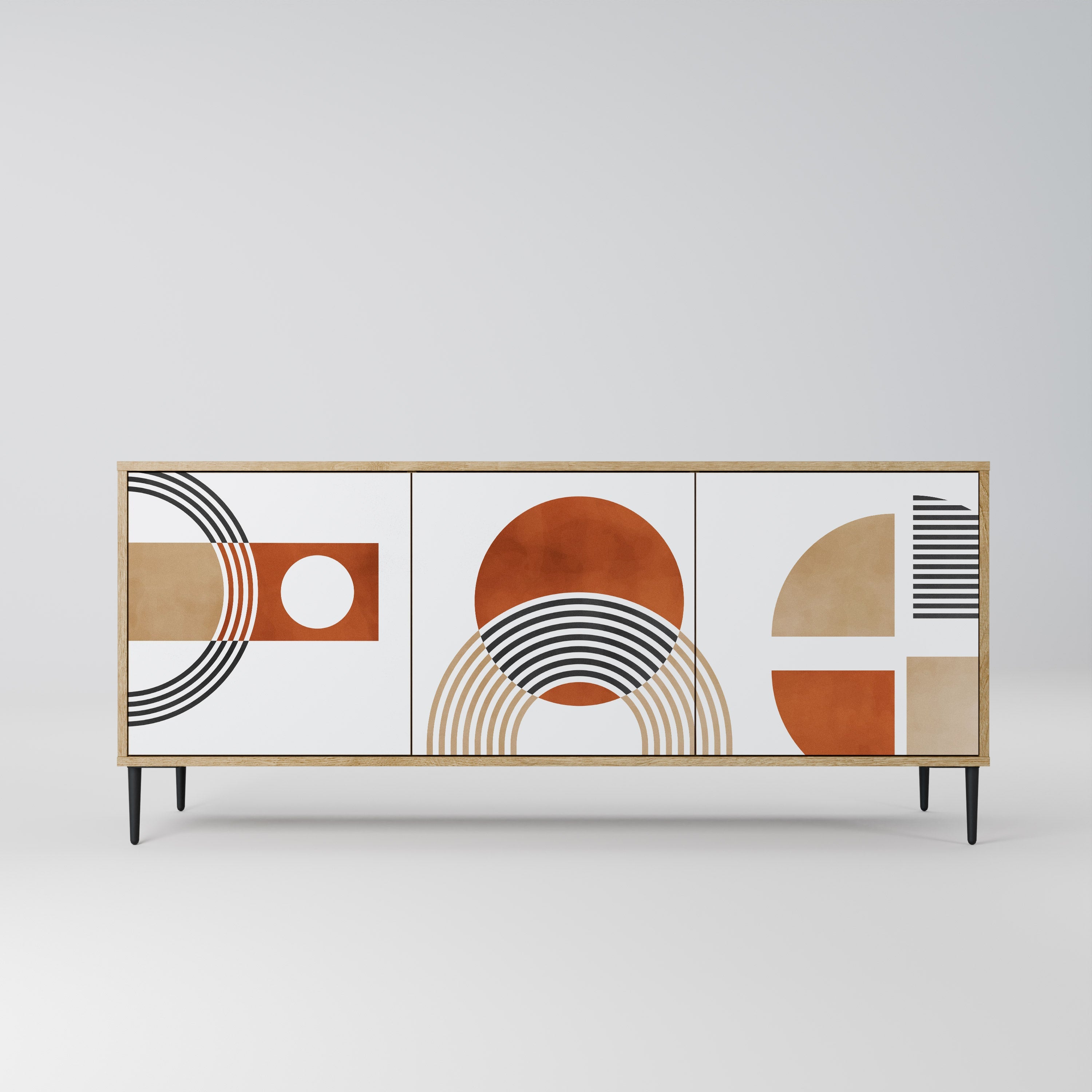 CIRCLE RHYTM Sideboard mit 3 Türen in Eichenoptik