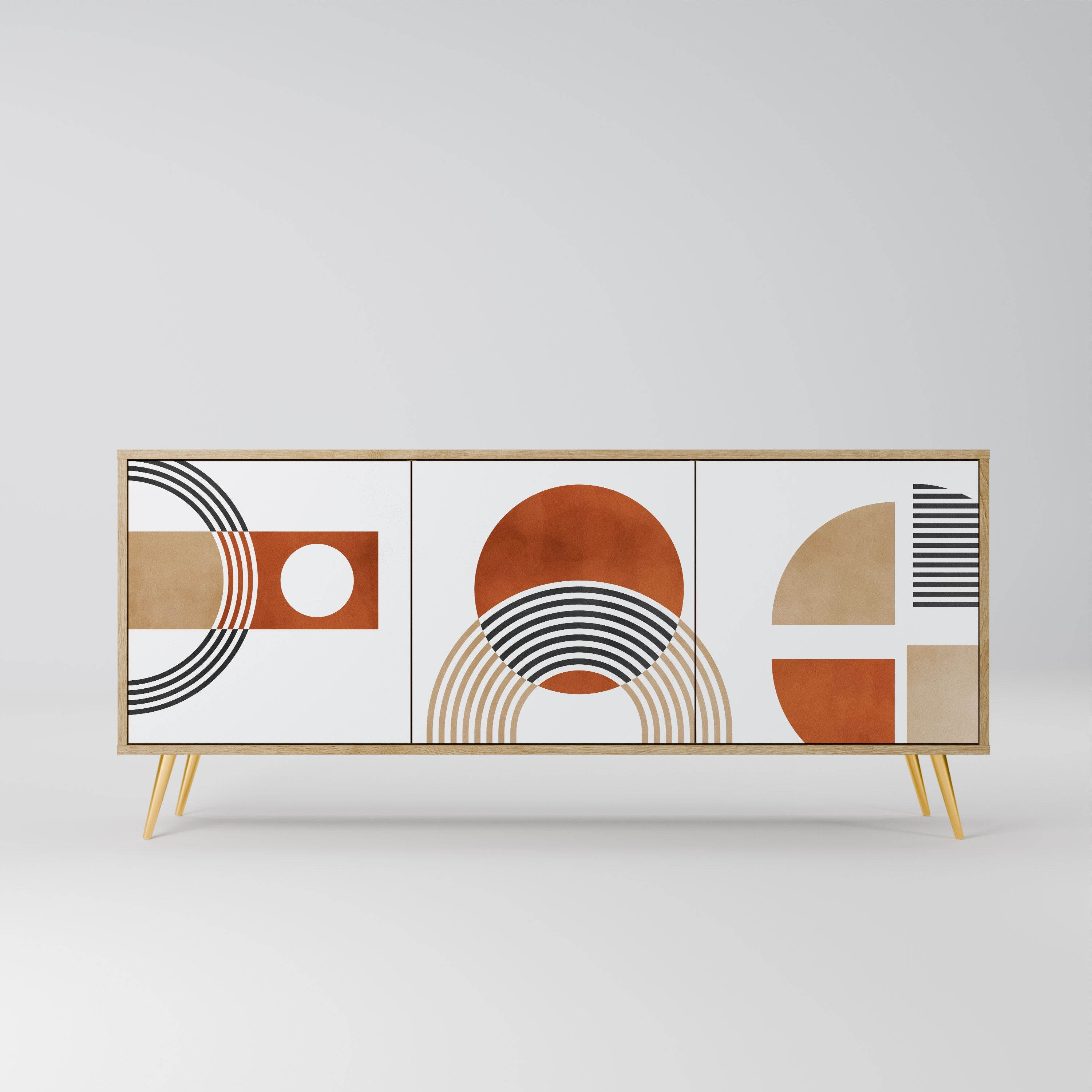 CIRCLE RHYTM Sideboard mit 3 Türen in Eichenoptik