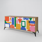 GEOMETRIC GLIMMER Sideboard mit 3 Türen in Eiche-Optik