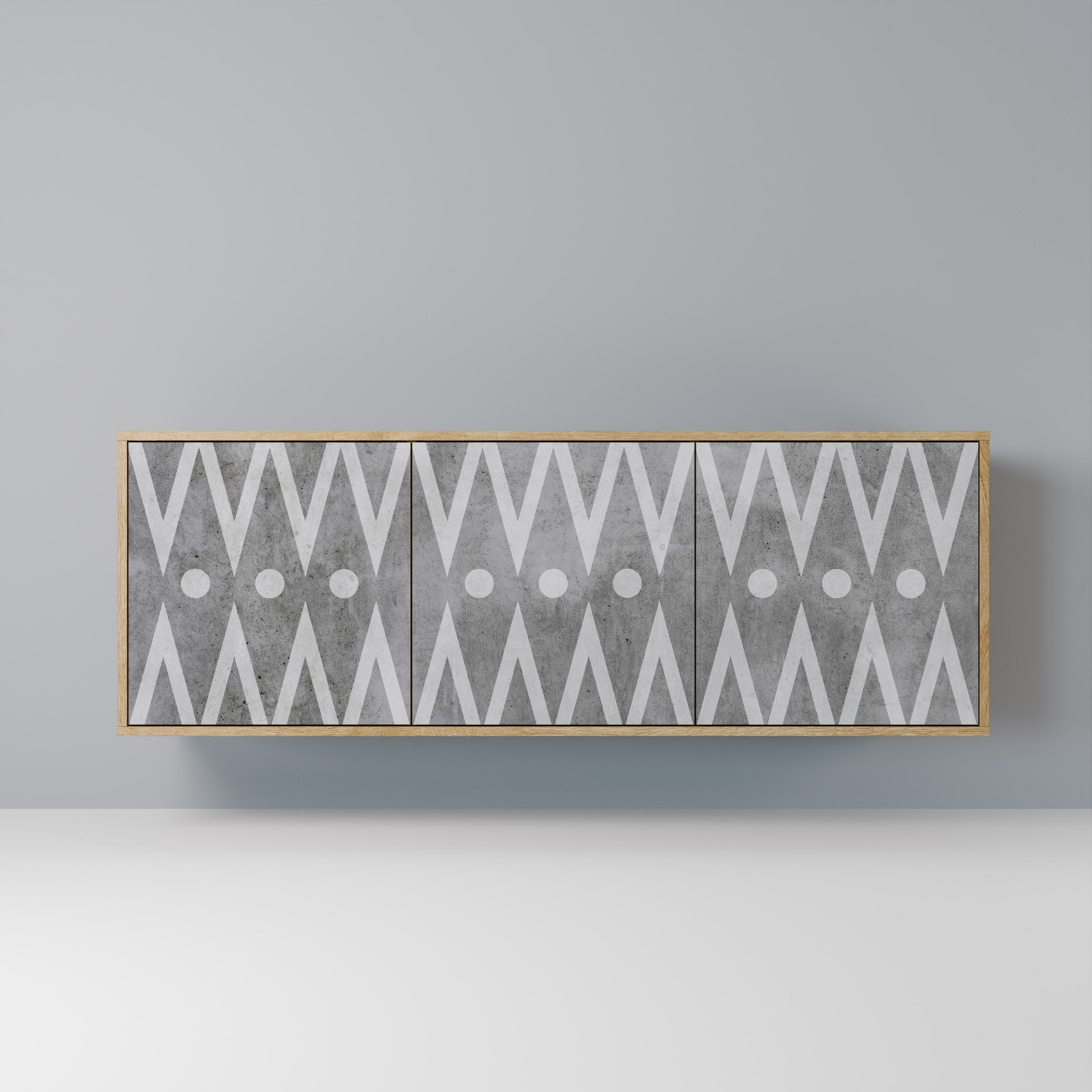 SHARP EDGES 3-türiges Sideboard in Eichenoptik