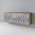 SHARP EDGES 3-Door Sideboard in Oak Effect