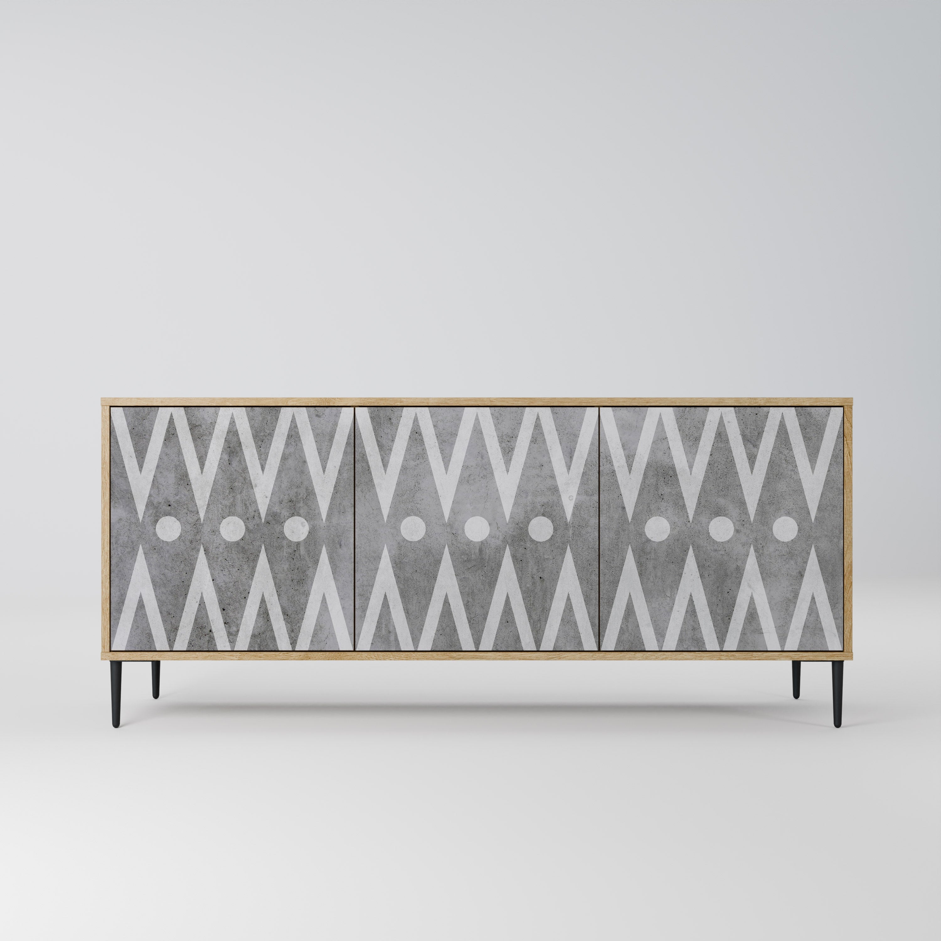 SHARP EDGES 3-türiges Sideboard in Eichenoptik