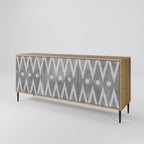 SHARP EDGES 3-Door Sideboard in Oak Effect