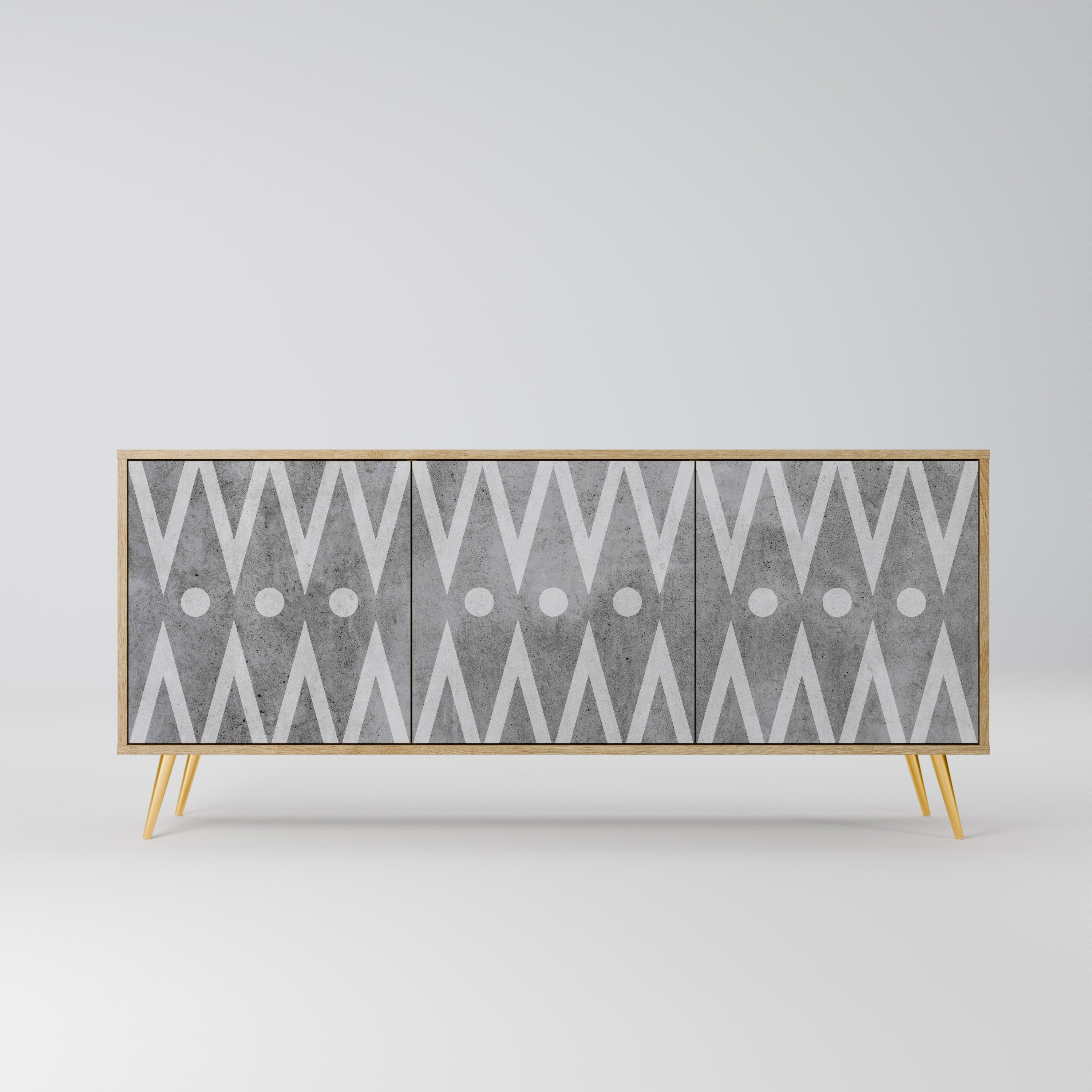 SHARP EDGES 3-türiges Sideboard in Eichenoptik