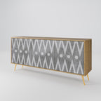 SHARP EDGES 3-Door Sideboard in Oak Effect