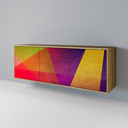 VIVID GEOMETRY 3-Door Sideboard in Oak Effect