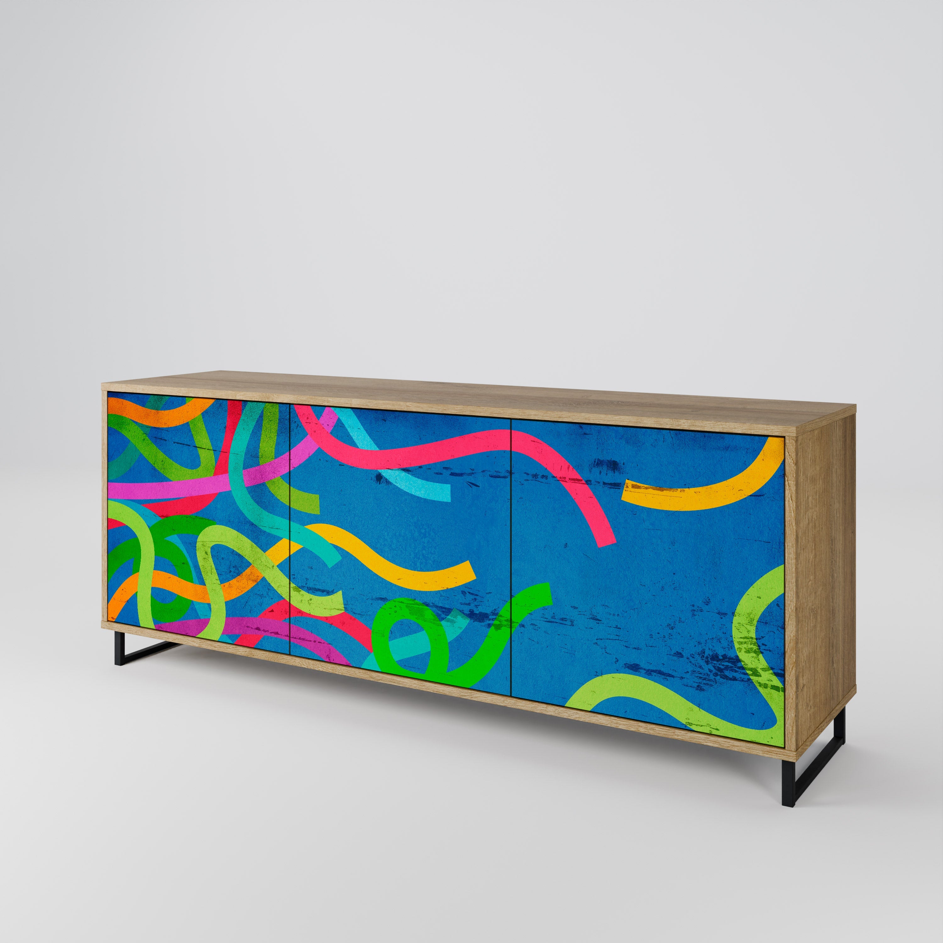 STREAMER TANGLE 3-türiges Sideboard in Eichenoptik