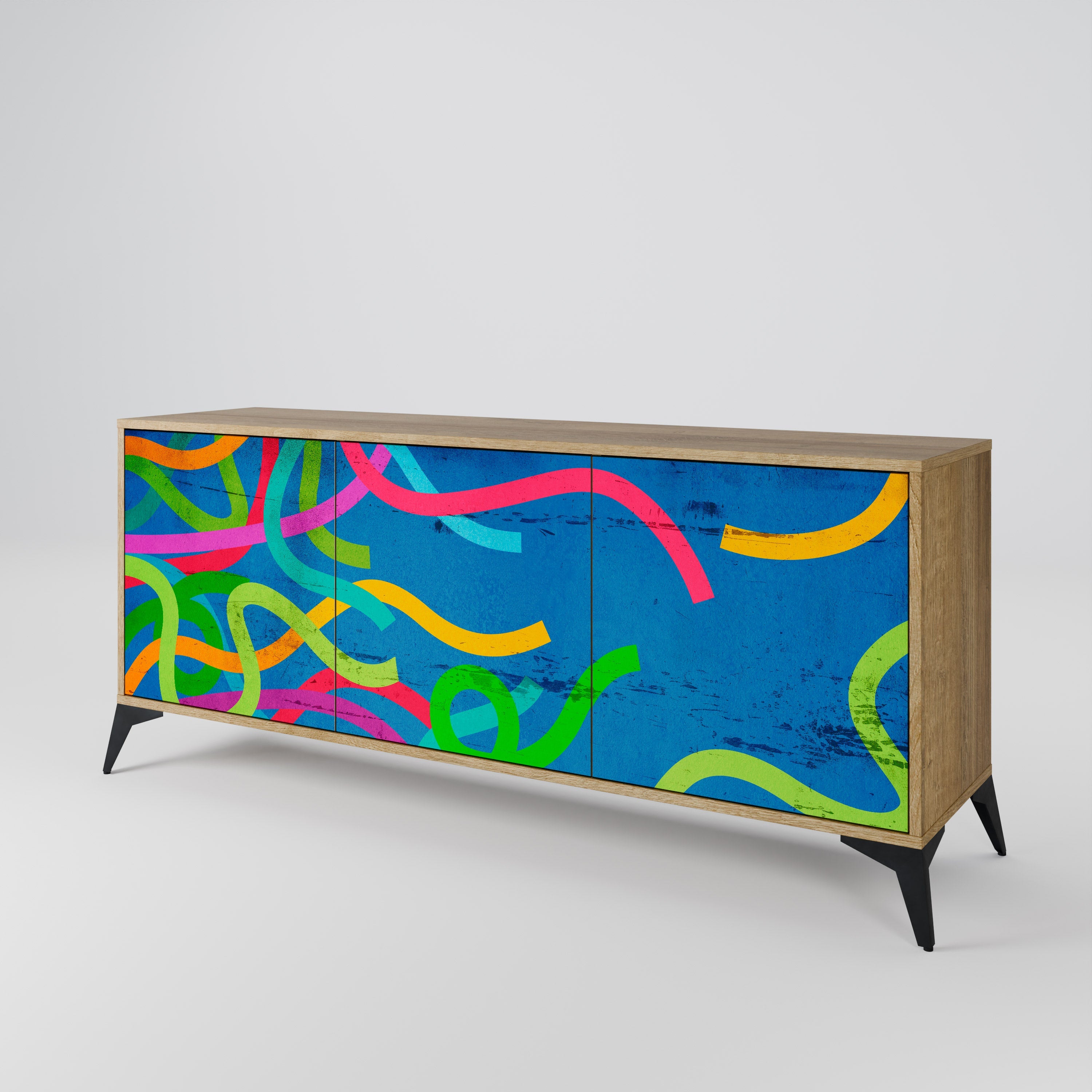 STREAMER TANGLE 3-türiges Sideboard in Eichenoptik