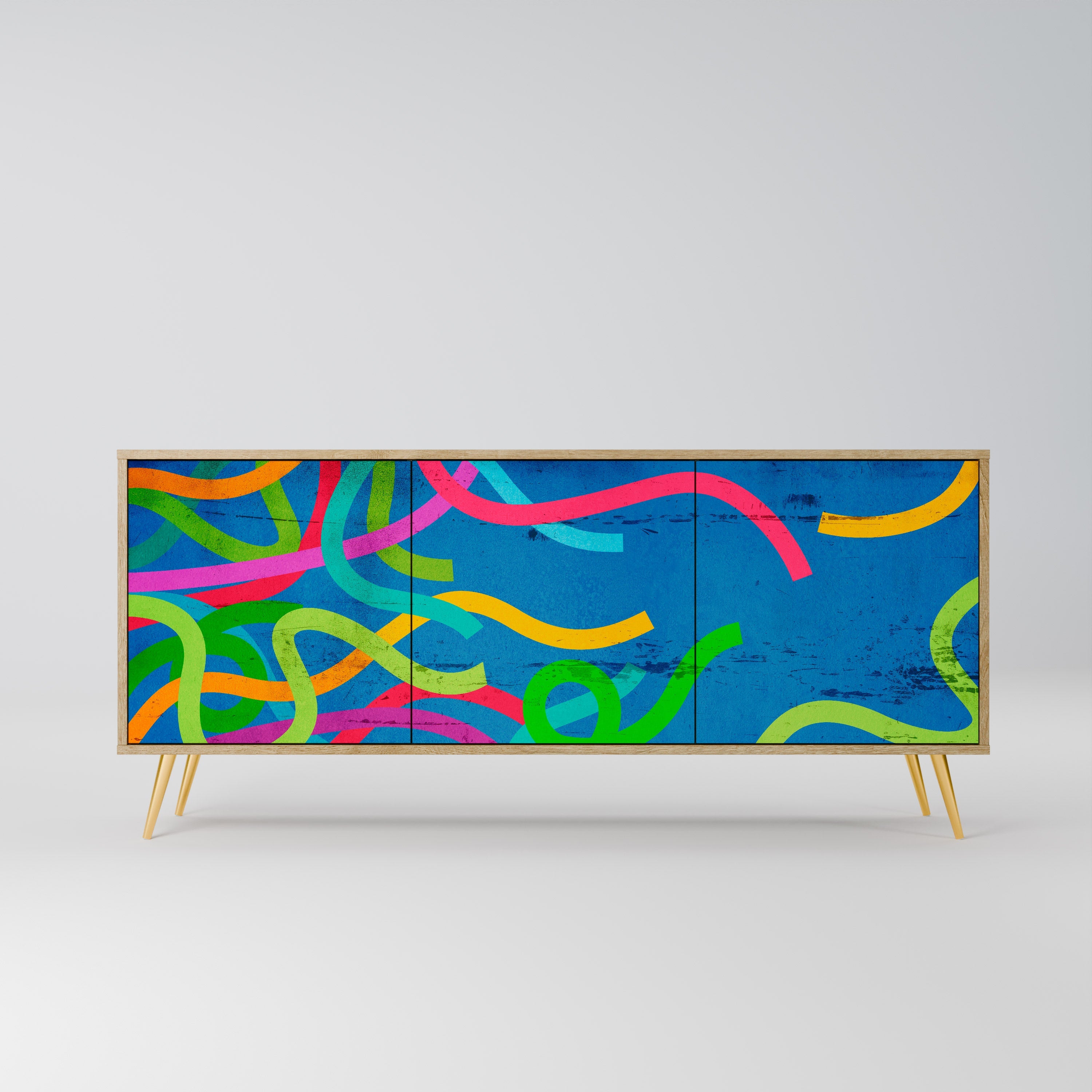 STREAMER TANGLE 3-türiges Sideboard in Eichenoptik
