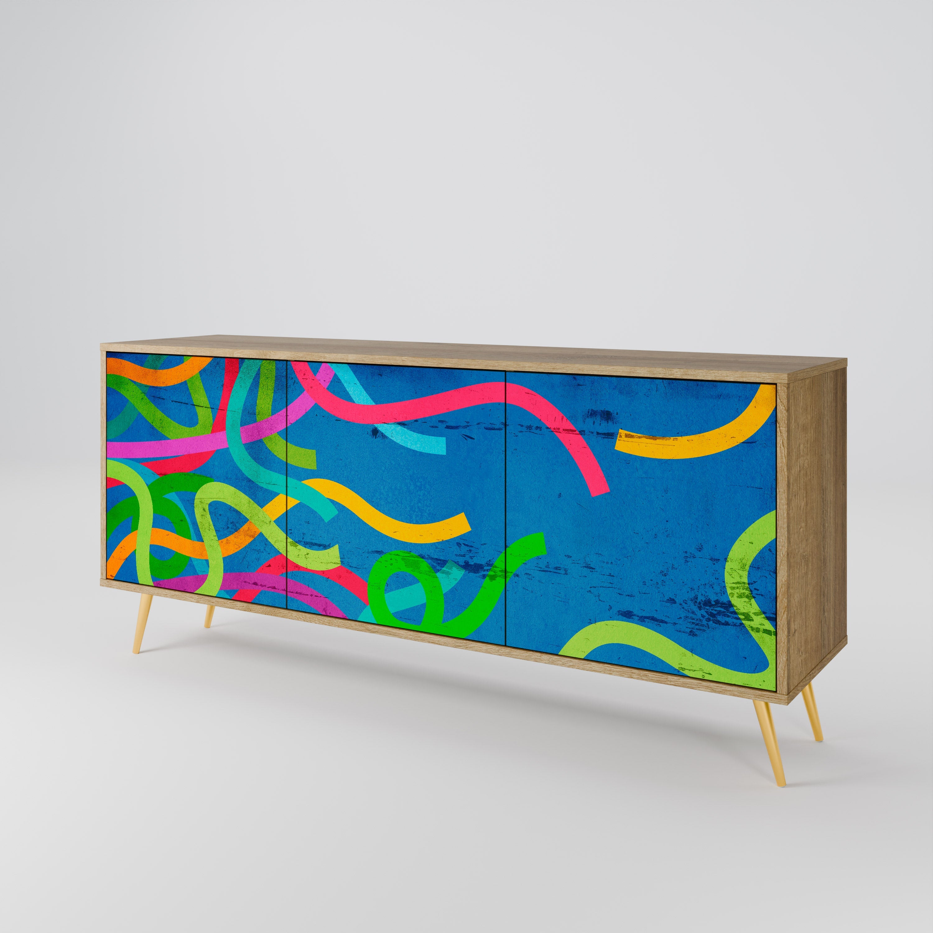 STREAMER TANGLE 3-türiges Sideboard in Eichenoptik