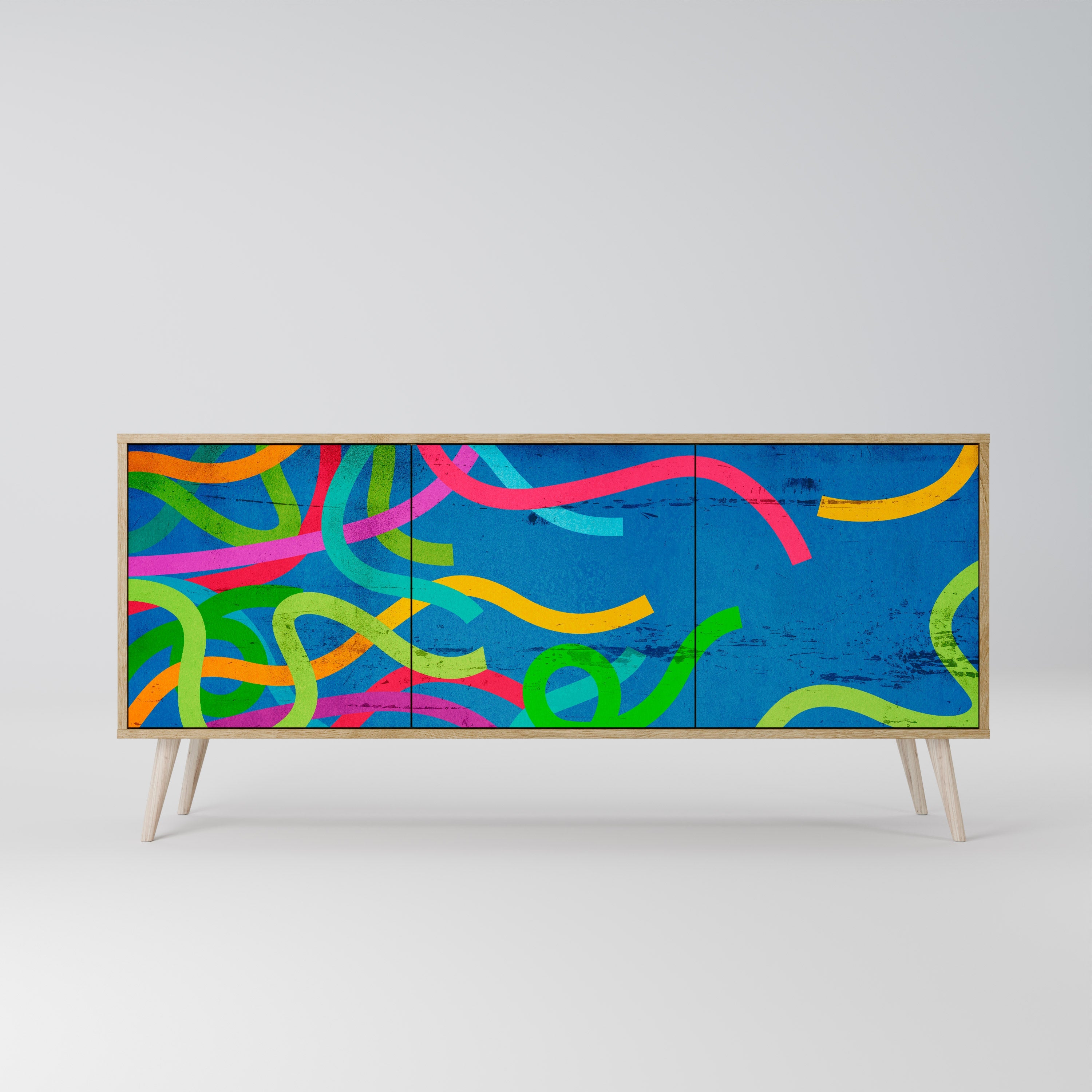 STREAMER TANGLE 3-türiges Sideboard in Eichenoptik