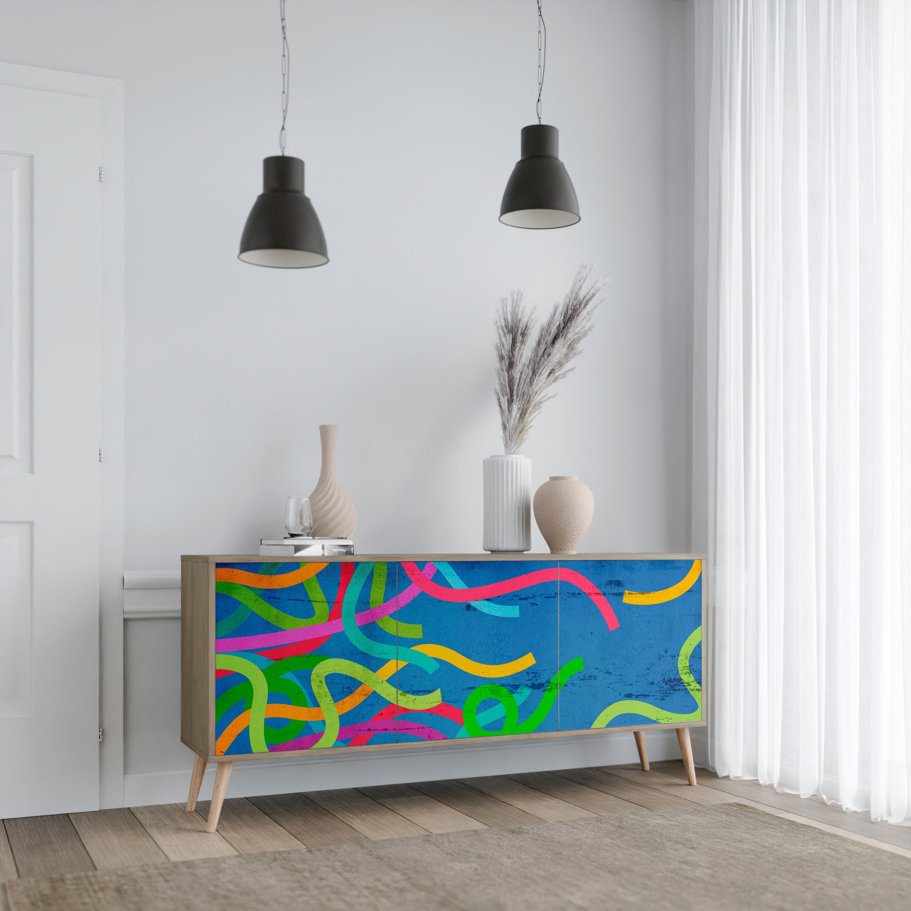 STREAMER TANGLE 3-türiges Sideboard in Eichenoptik