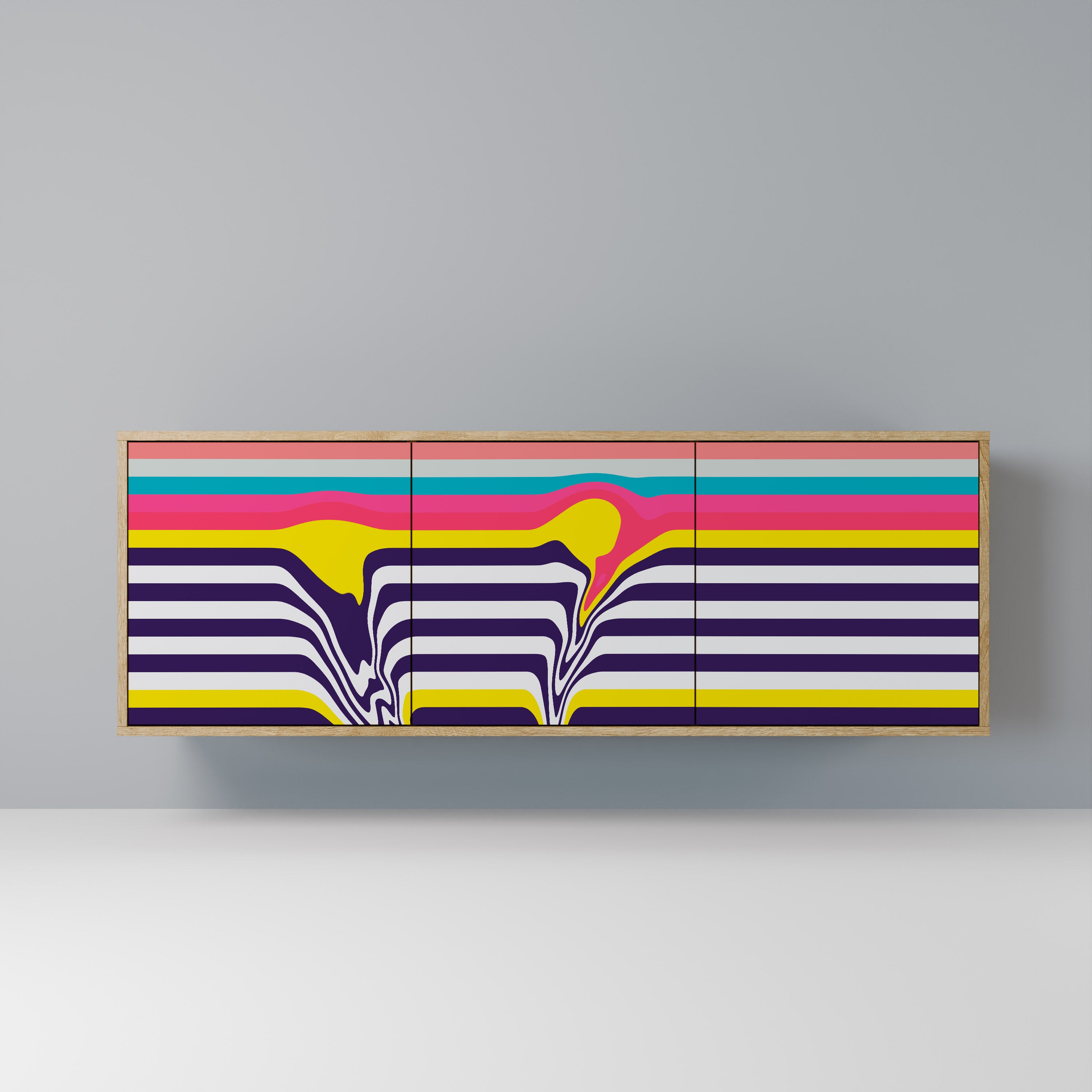 TONE COLLAPSE 3-türiges Sideboard in Eichenoptik