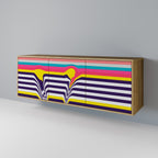 TONE COLLAPSE 3-Door Sideboard in Oak Effect