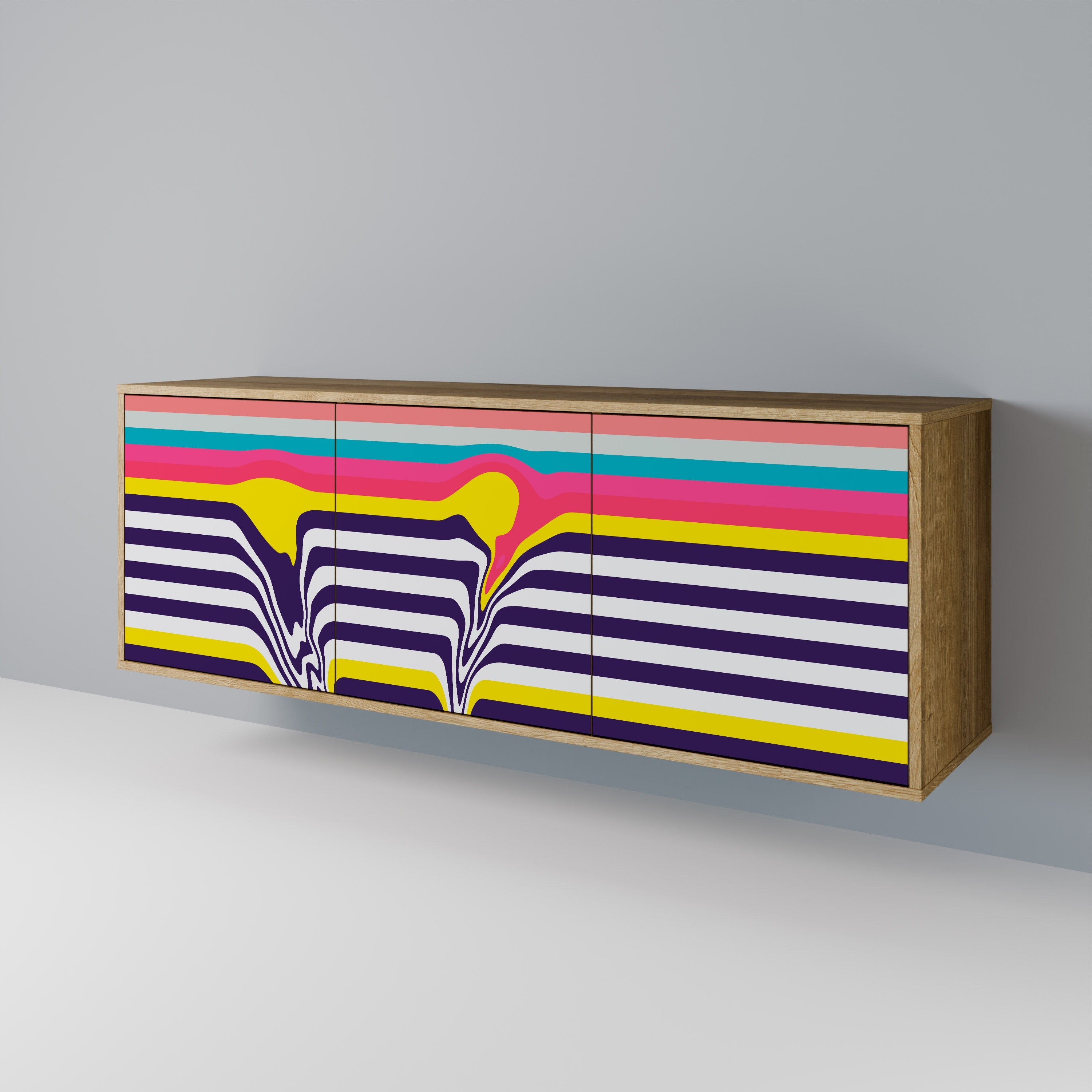 TONE COLLAPSE 3-türiges Sideboard in Eichenoptik