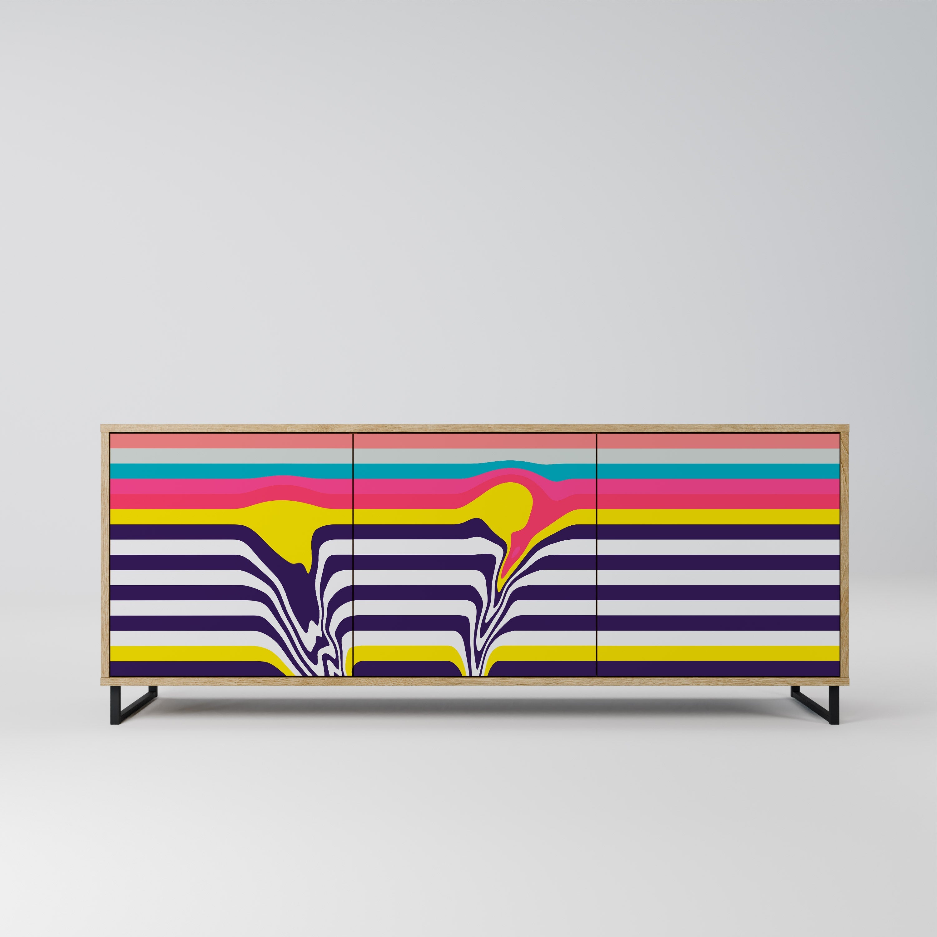 TONE COLLAPSE 3-türiges Sideboard in Eichenoptik