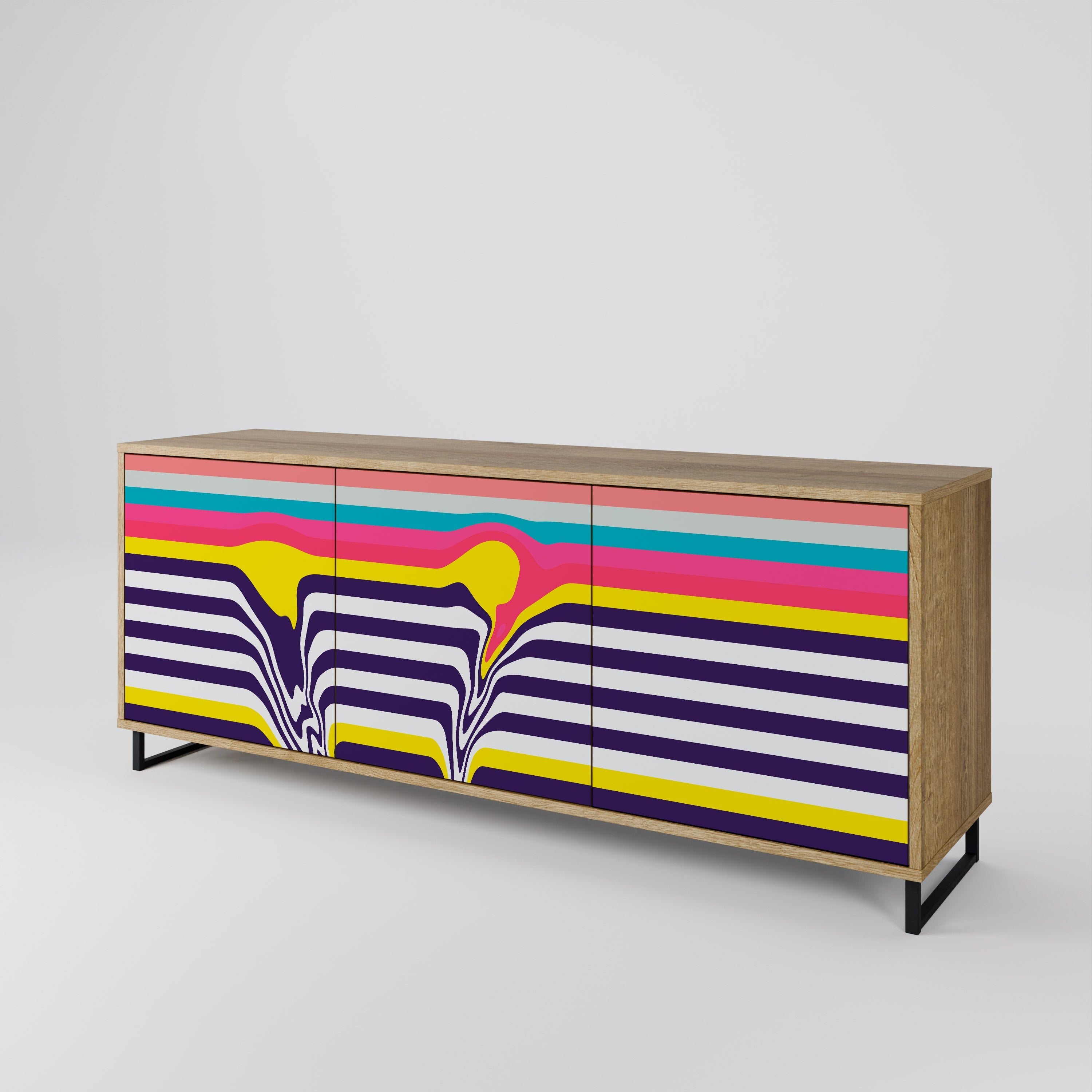 TONE COLLAPSE 3-türiges Sideboard in Eichenoptik