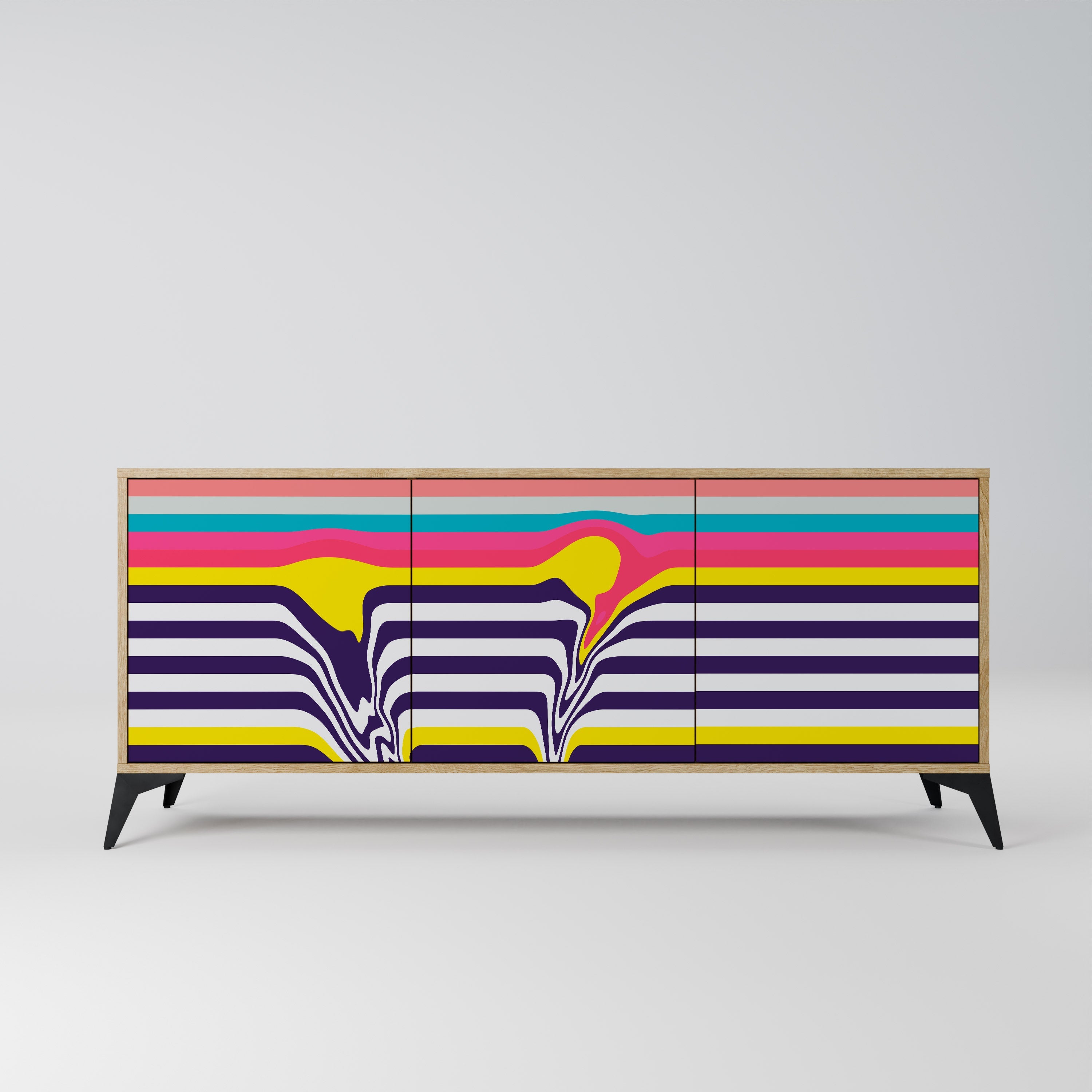 TONE COLLAPSE 3-türiges Sideboard in Eichenoptik