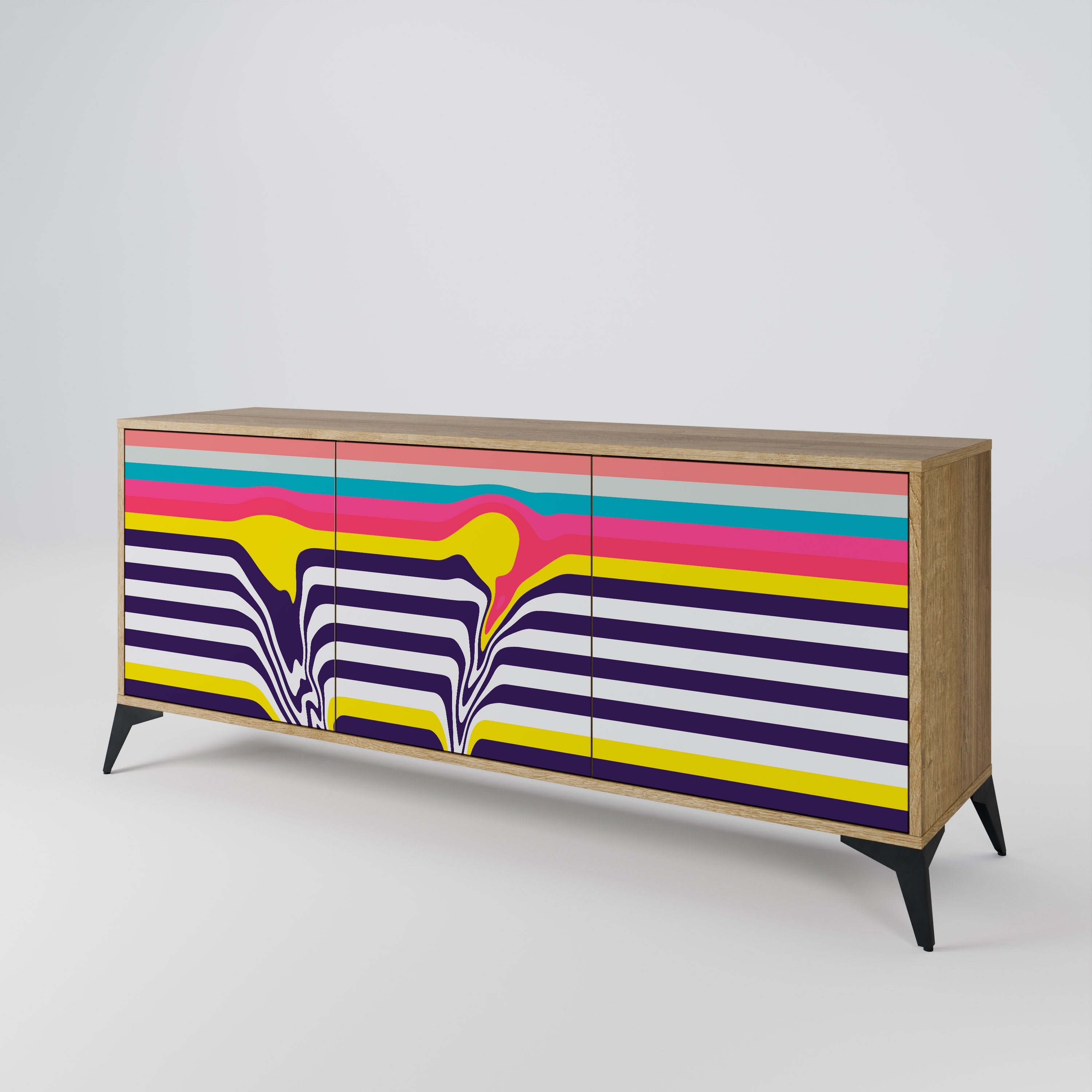 TONE COLLAPSE 3-türiges Sideboard in Eichenoptik