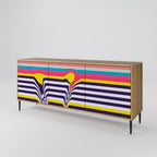 TONE COLLAPSE 3-Door Sideboard in Oak Effect