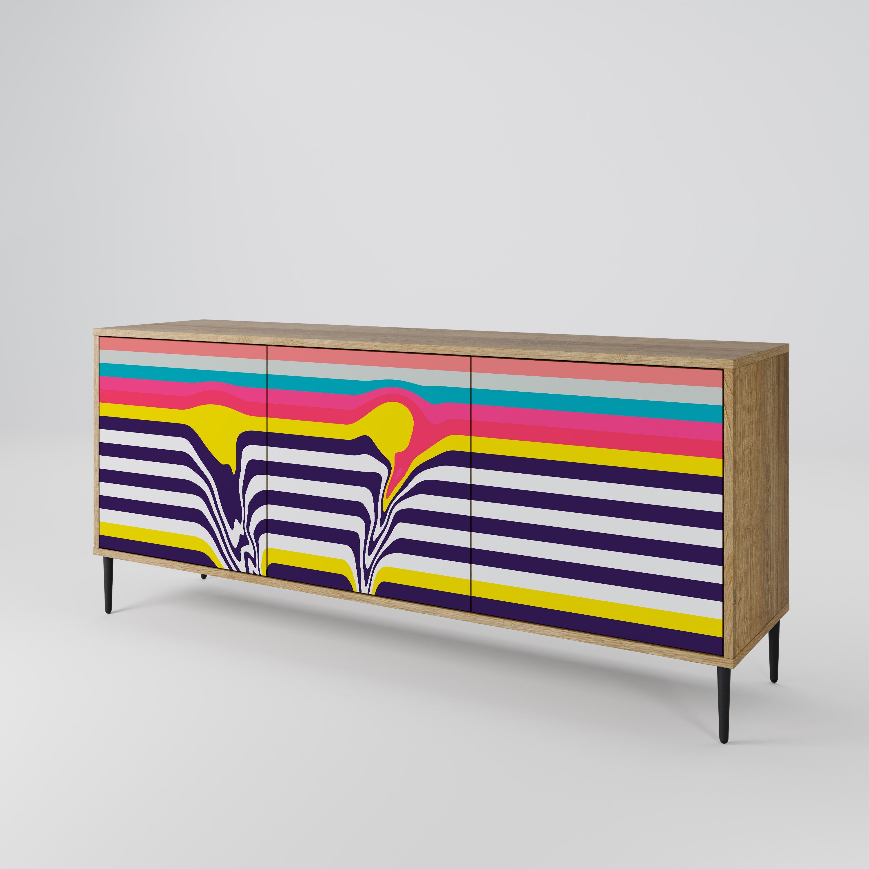 TONE COLLAPSE 3-türiges Sideboard in Eichenoptik