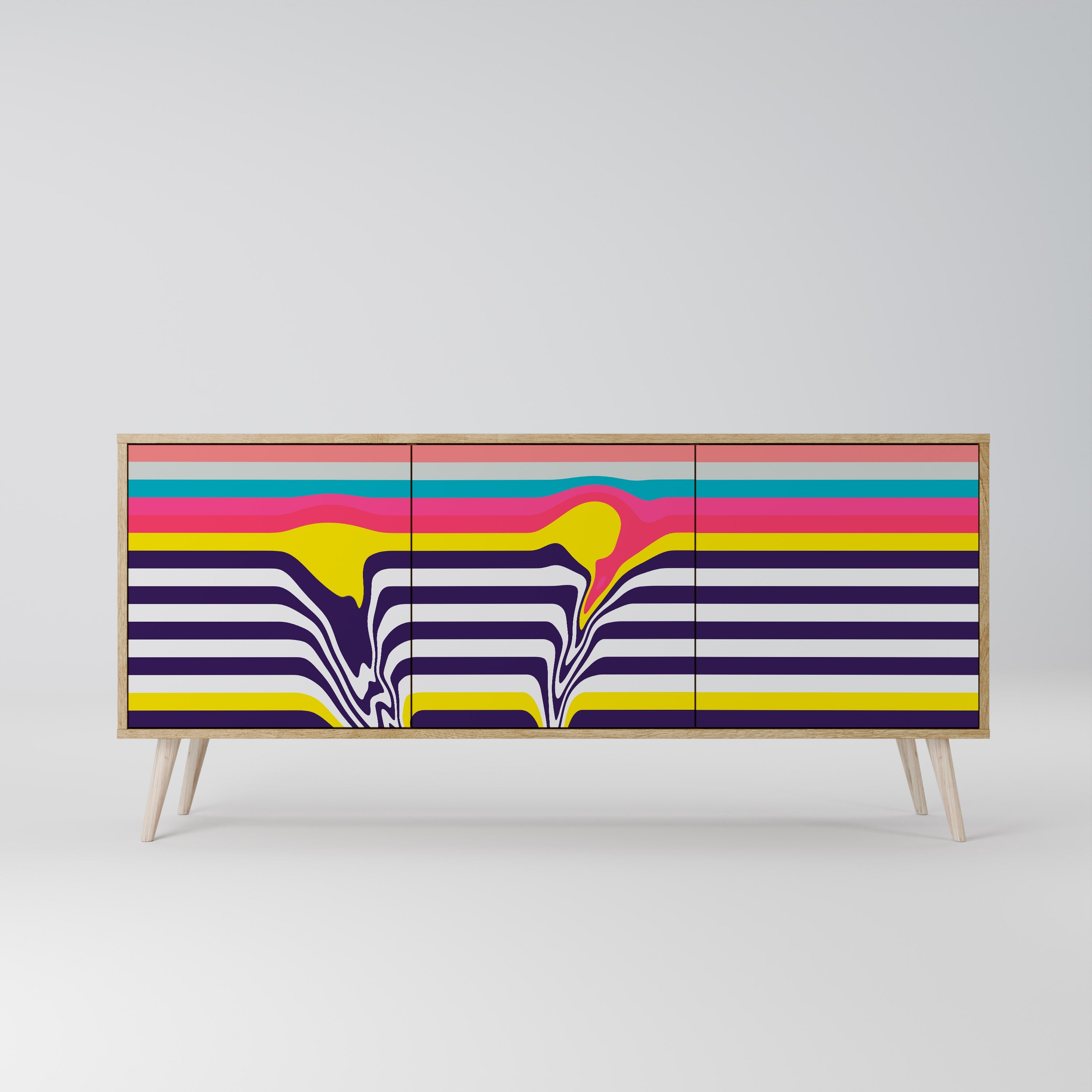 TONE COLLAPSE 3-türiges Sideboard in Eichenoptik