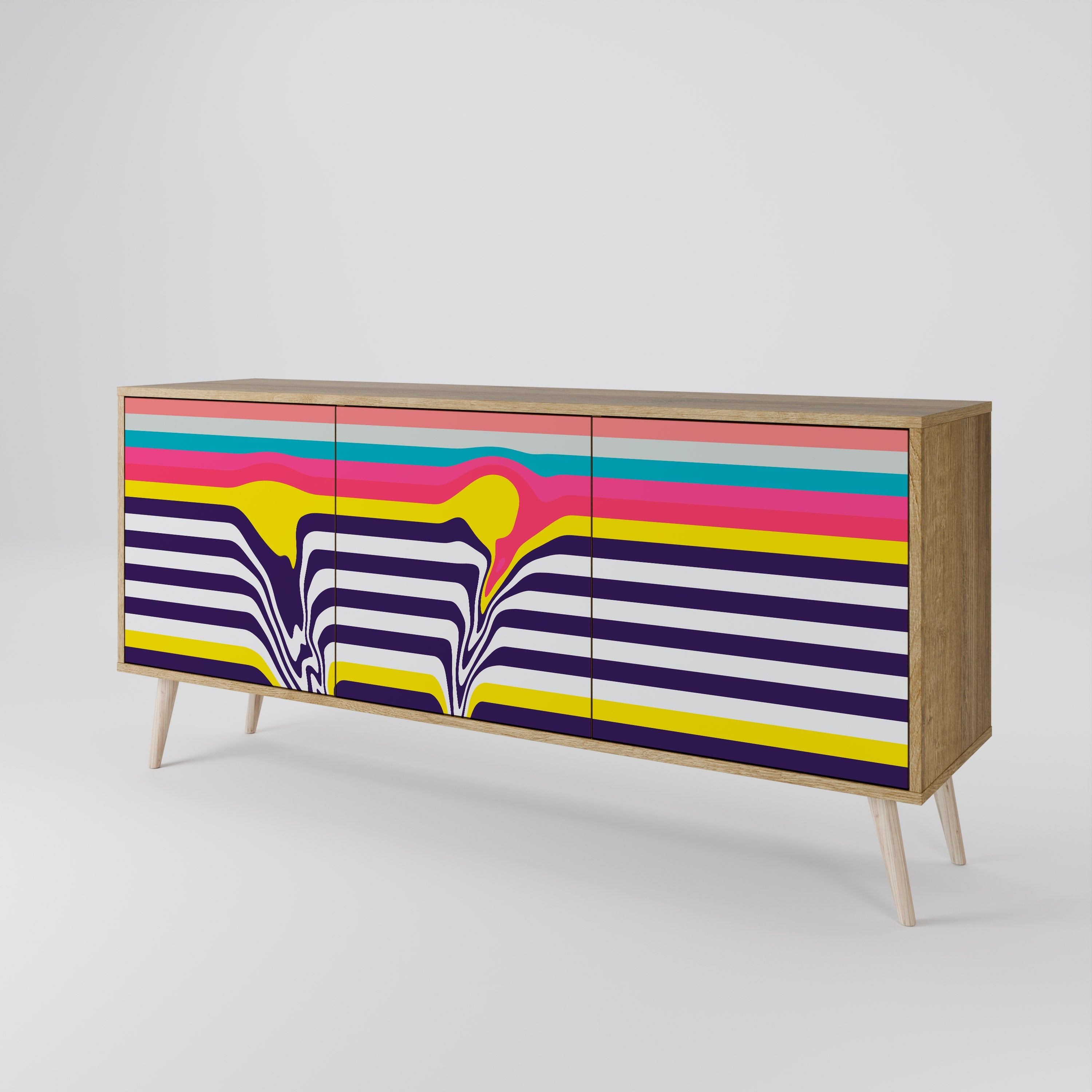 TONE COLLAPSE 3-türiges Sideboard in Eichenoptik