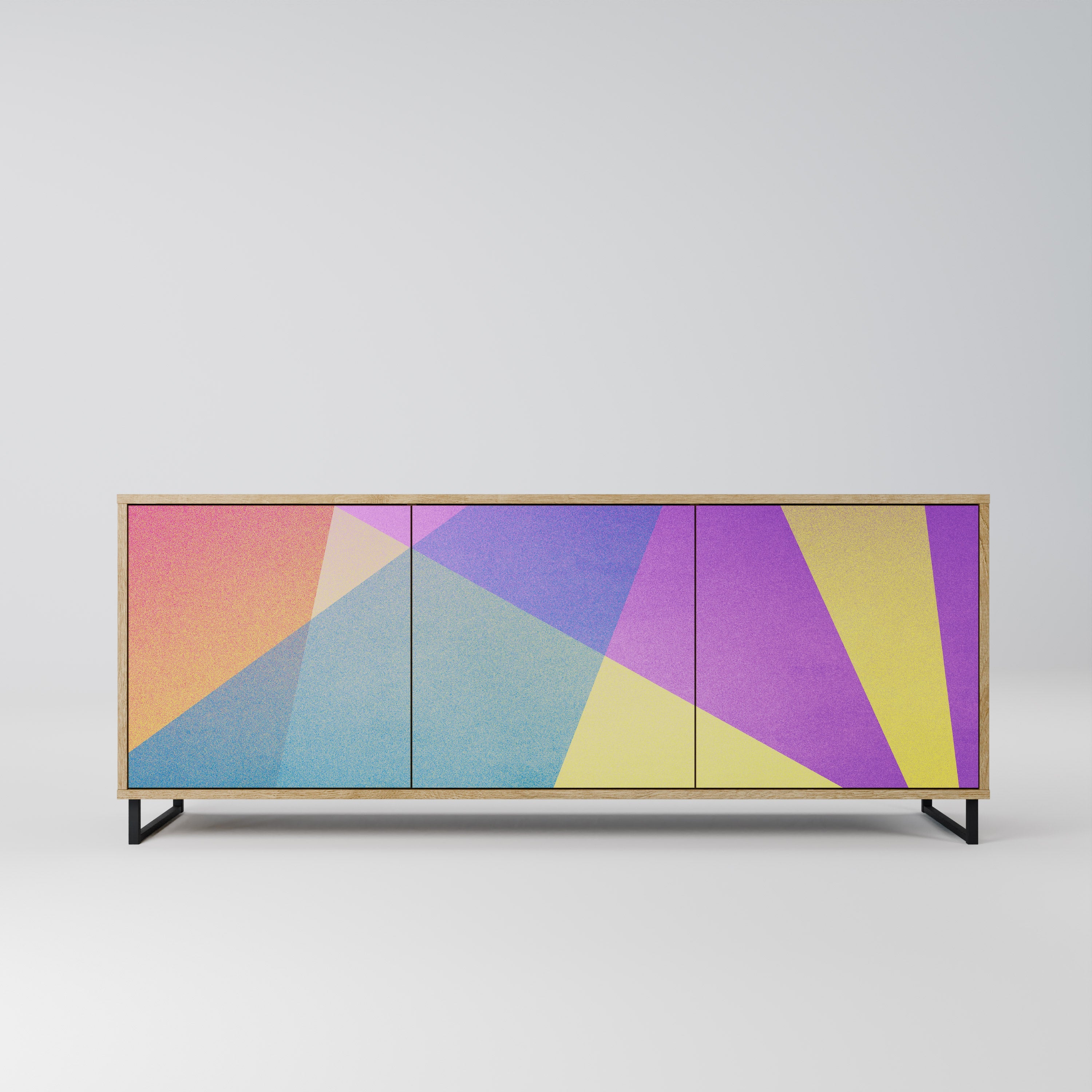 BRIGHT GEOMETRY 3-türiges Sideboard in Eichenoptik