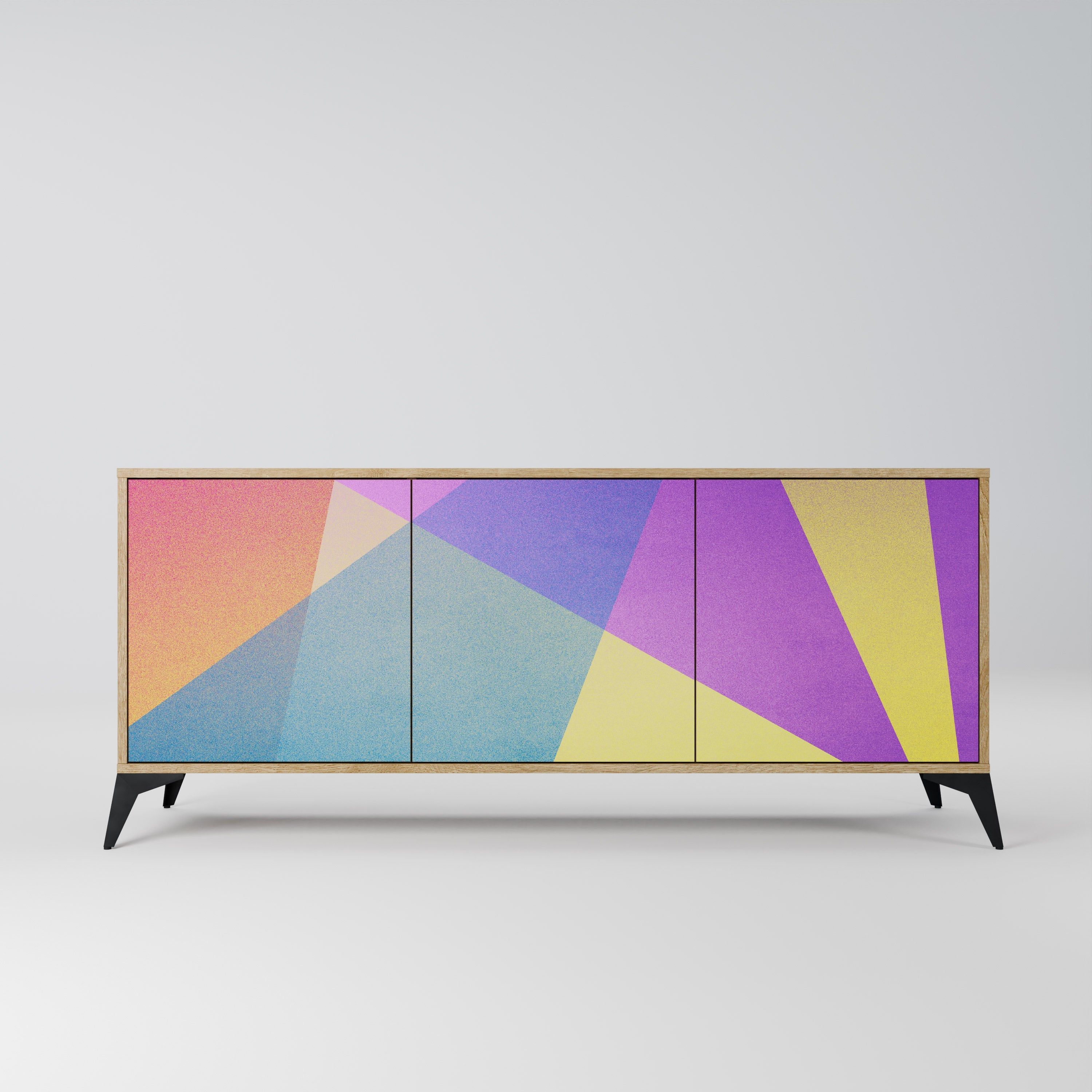 BRIGHT GEOMETRY 3-türiges Sideboard in Eichenoptik