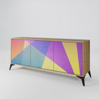 BRIGHT GEOMETRY 3-Door Sideboard in Oak Effect