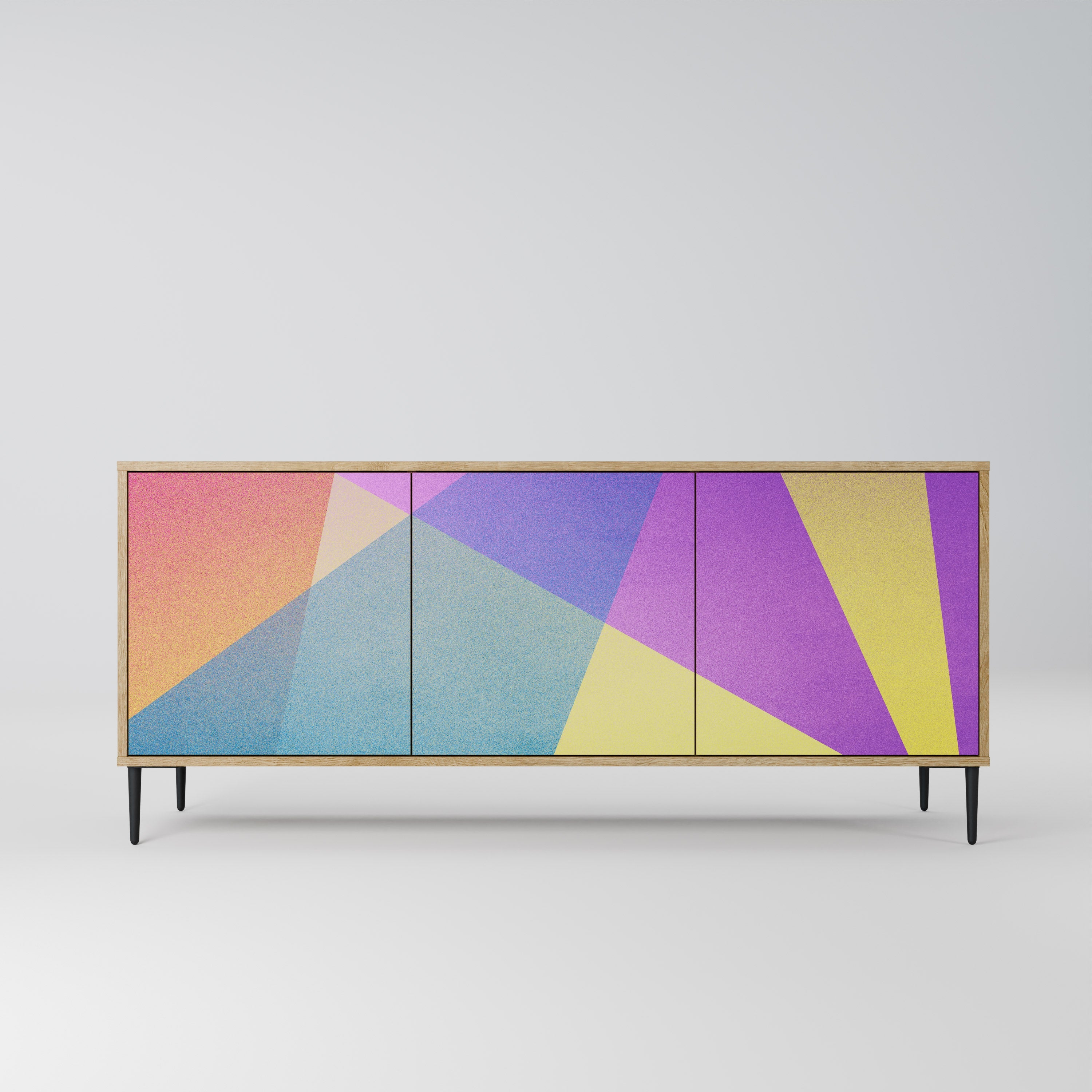BRIGHT GEOMETRY 3-türiges Sideboard in Eichenoptik