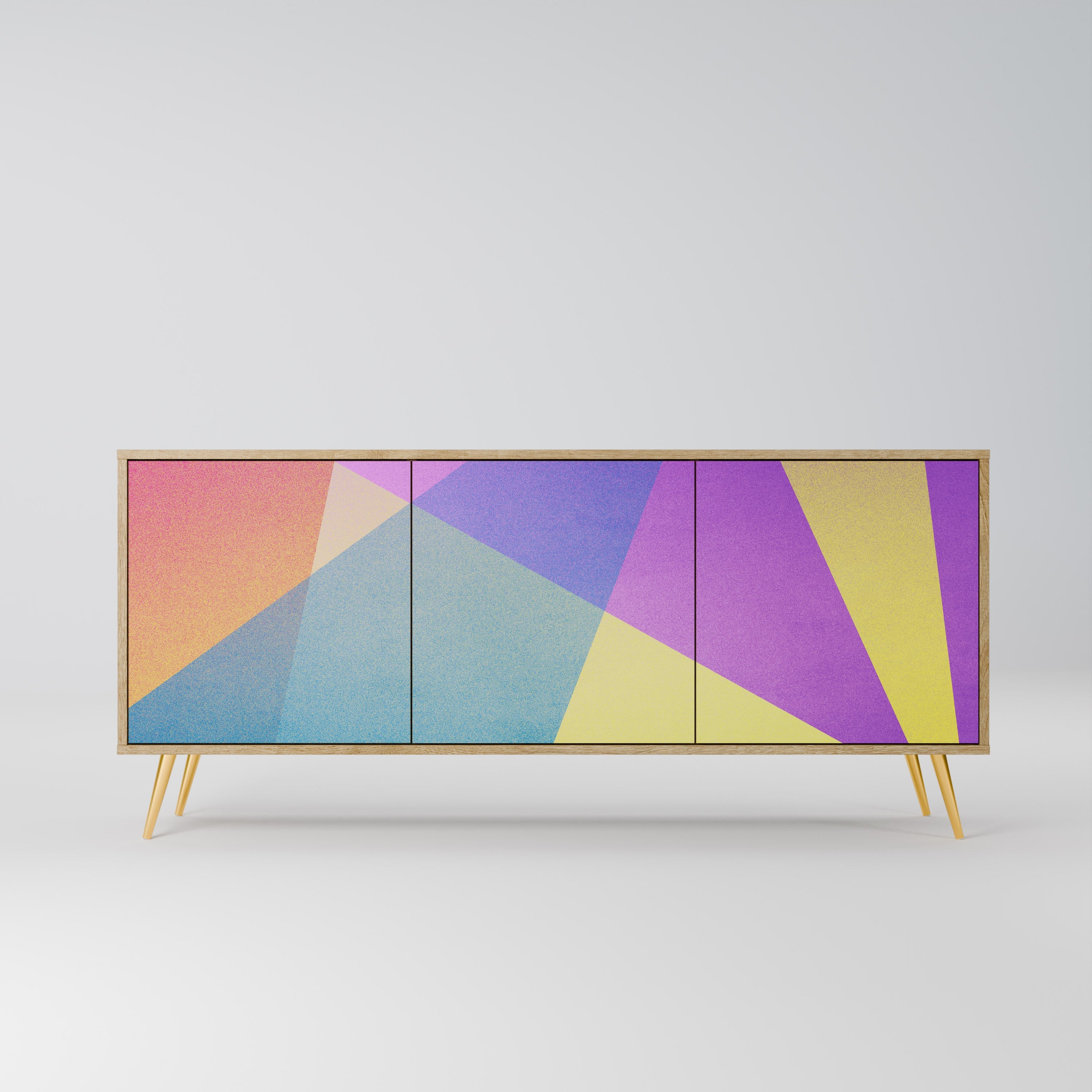 BRIGHT GEOMETRY 3-türiges Sideboard in Eichenoptik