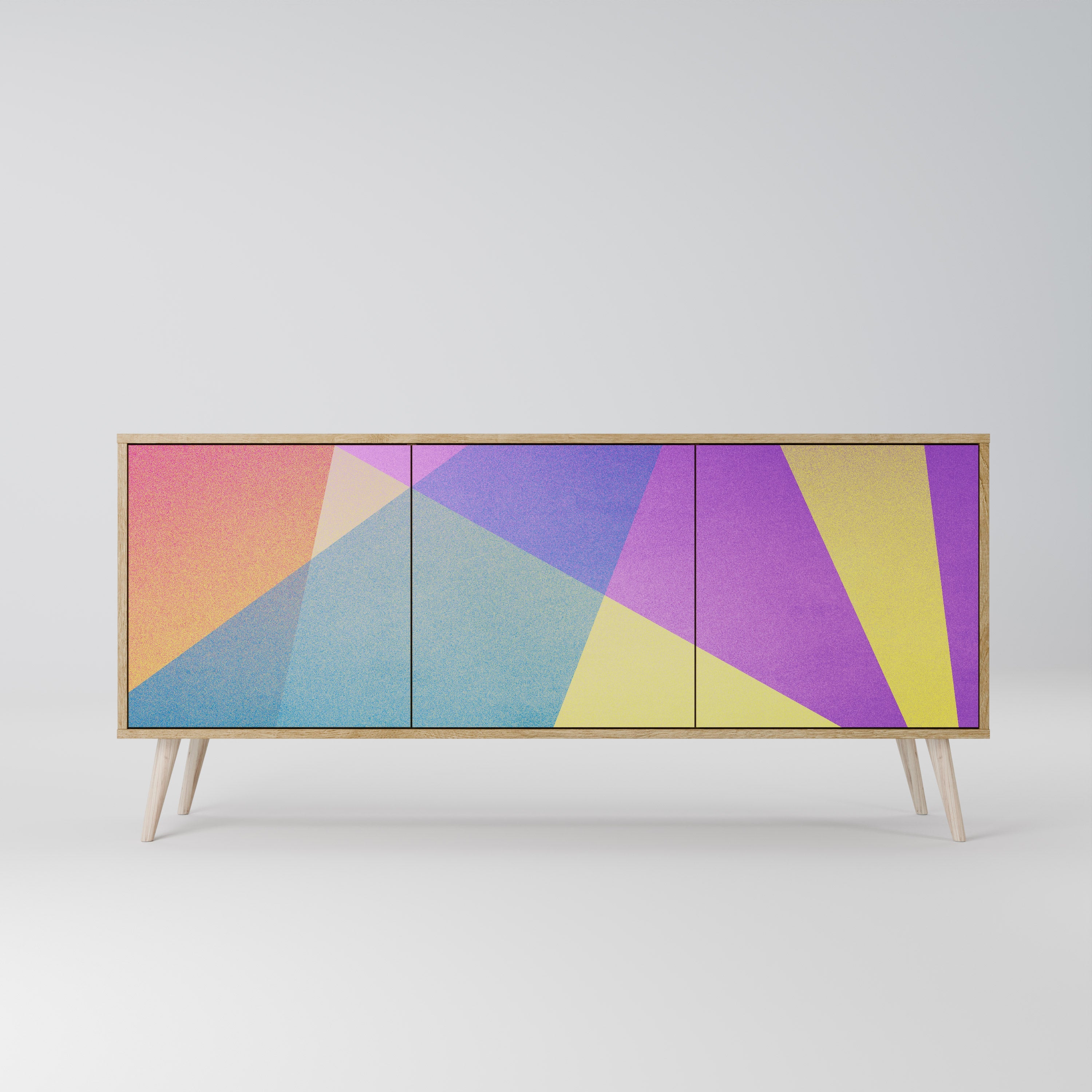 BRIGHT GEOMETRY 3-türiges Sideboard in Eichenoptik